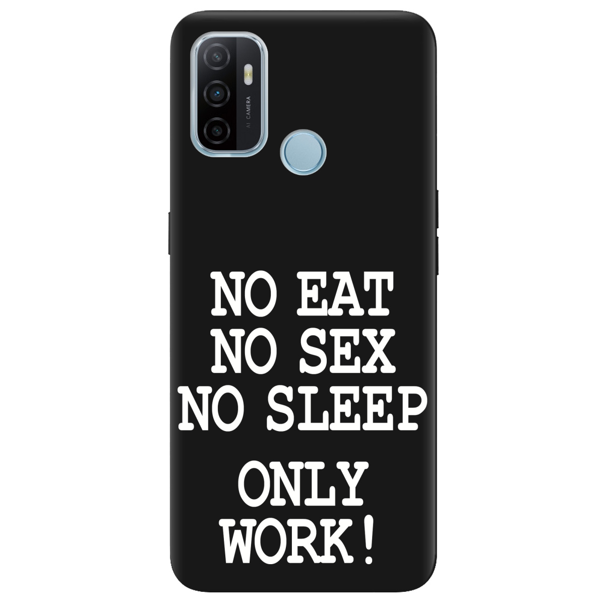 Чохол для Oppo A53/ A32/ A33 чорний матовий soft touch Work only - фото 1 - Чохли для телефонів