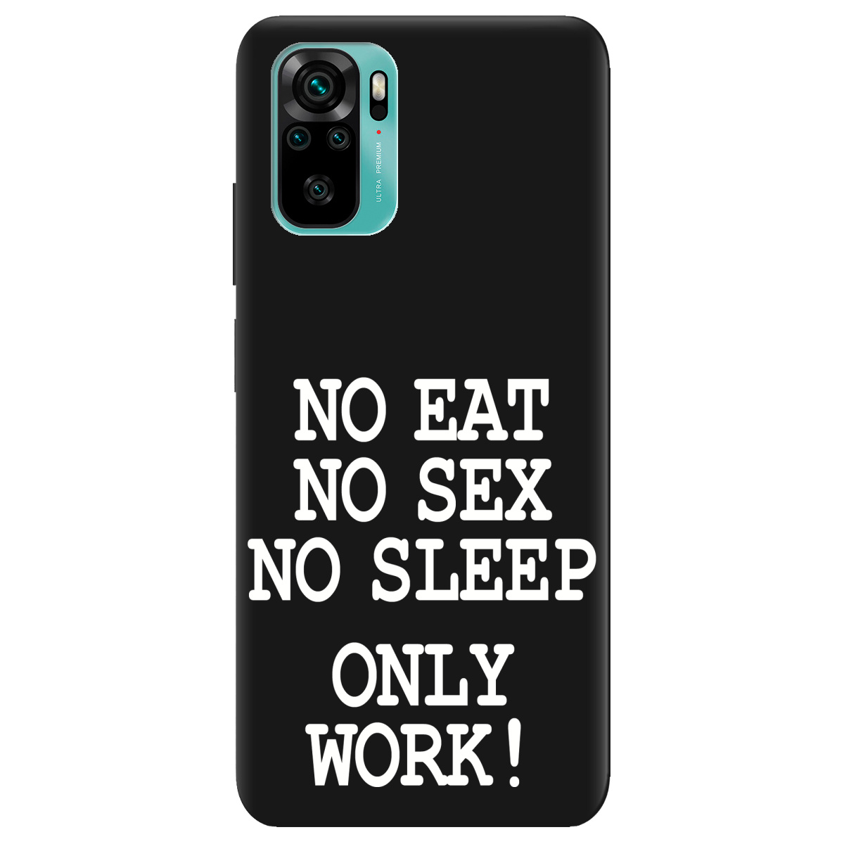 Чехол для Xiaomi Redmi Note 10s черный матовый soft touch Work only - фото 1 - Чехлы для телефонов