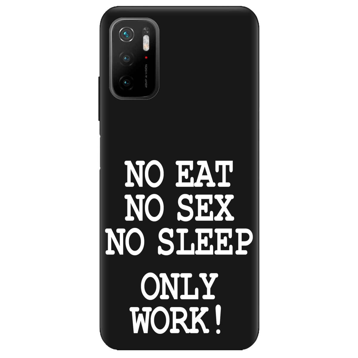 Чехол для Xiaomi Poco M3 Pro черный матовый soft touch Work only - фото 1 - Чехлы для телефонов