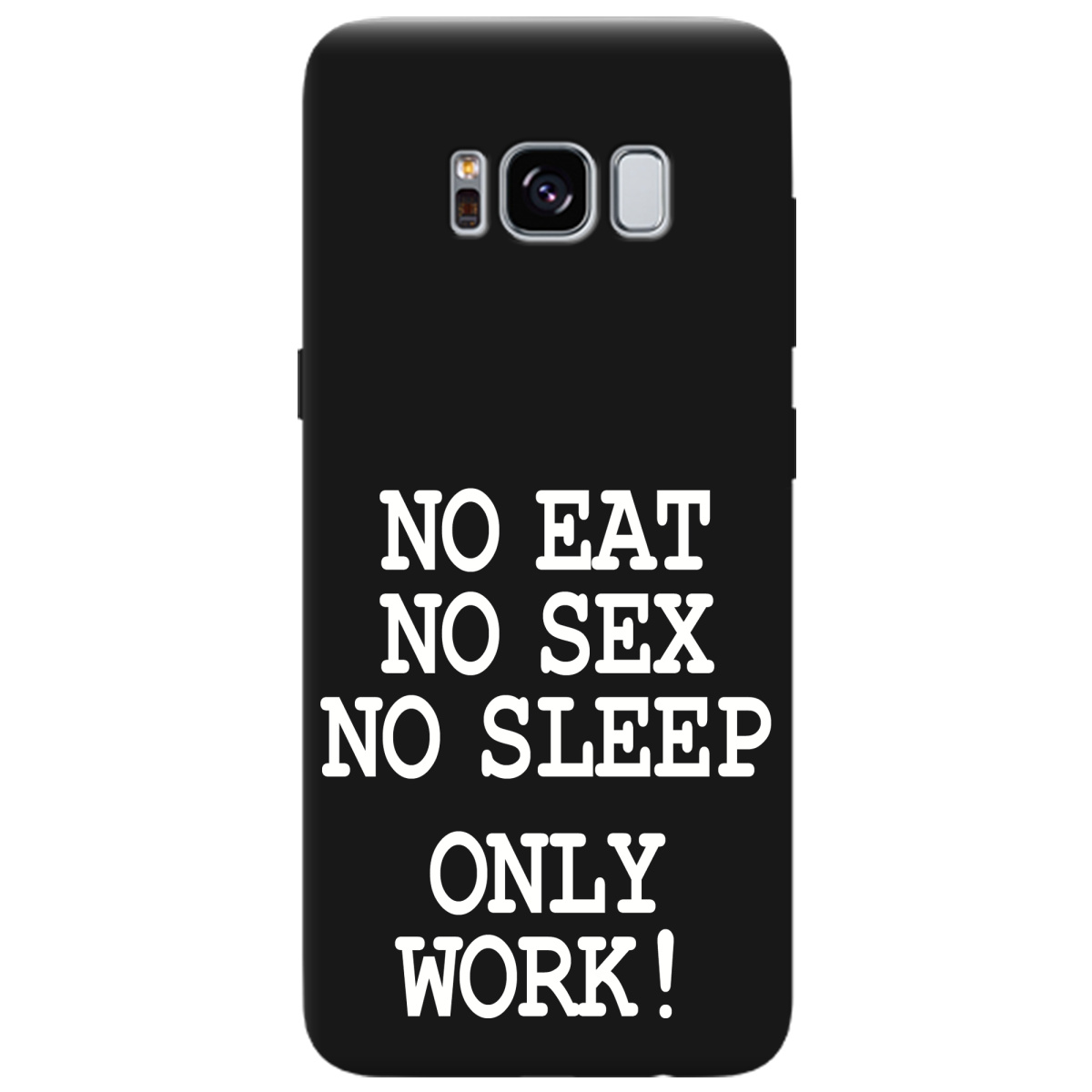 Чехол для Samsung Galaxy S8 черный матовый soft touch Work only - фото 1 - Чехлы для телефонов