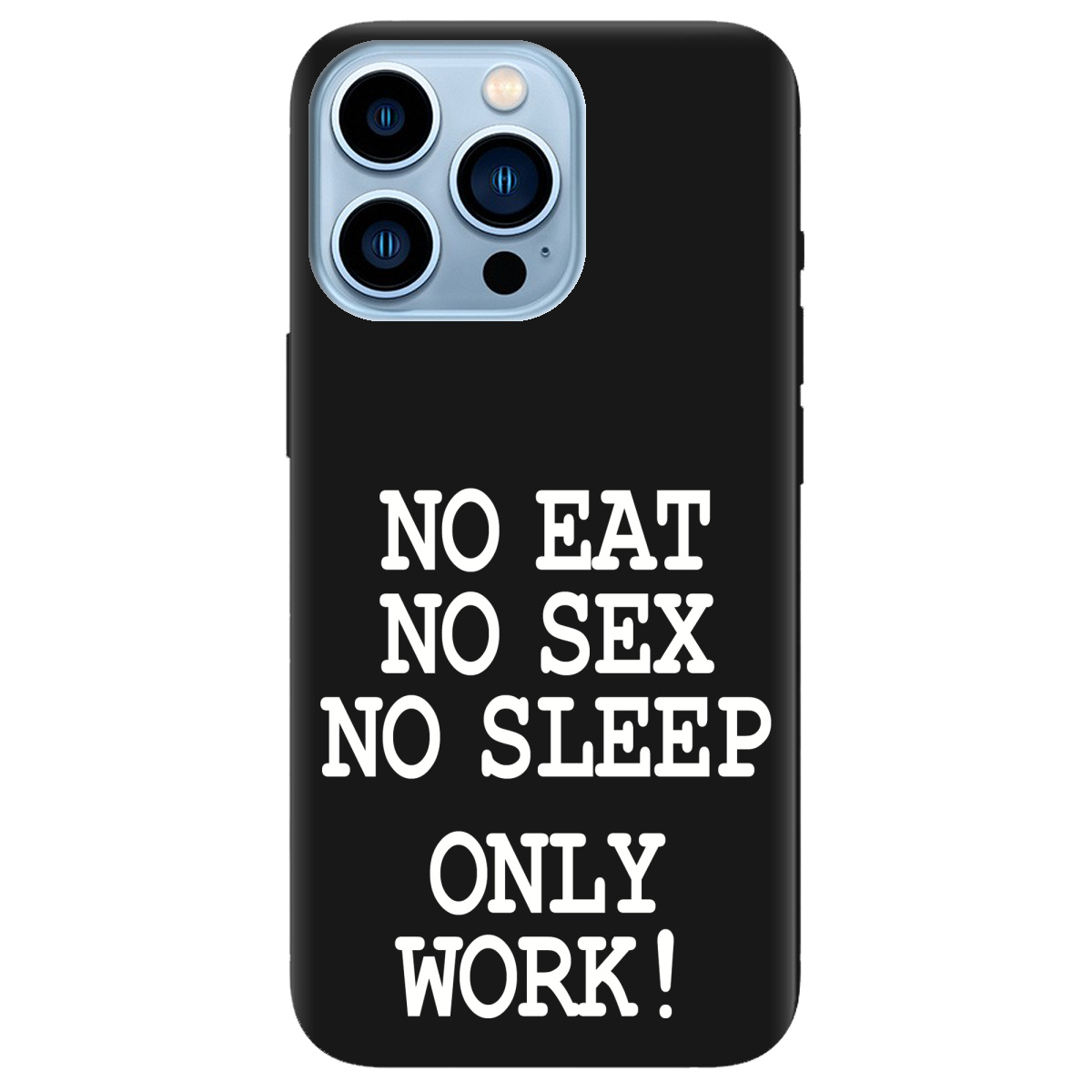 Чохол для Apple iPhone 13 Pro Max чорний матовий soft touch Work only - фото 1 - Чохли для телефонів