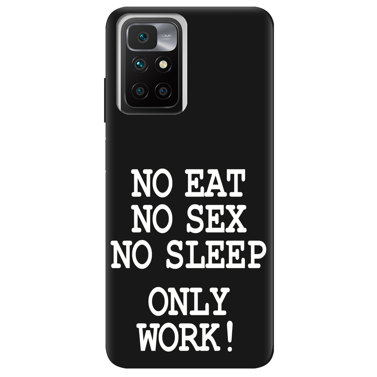 Чохол для Xiaomi Redmi 10 чорний матовий soft touch Work only - фото 1 - Чохли для телефонів