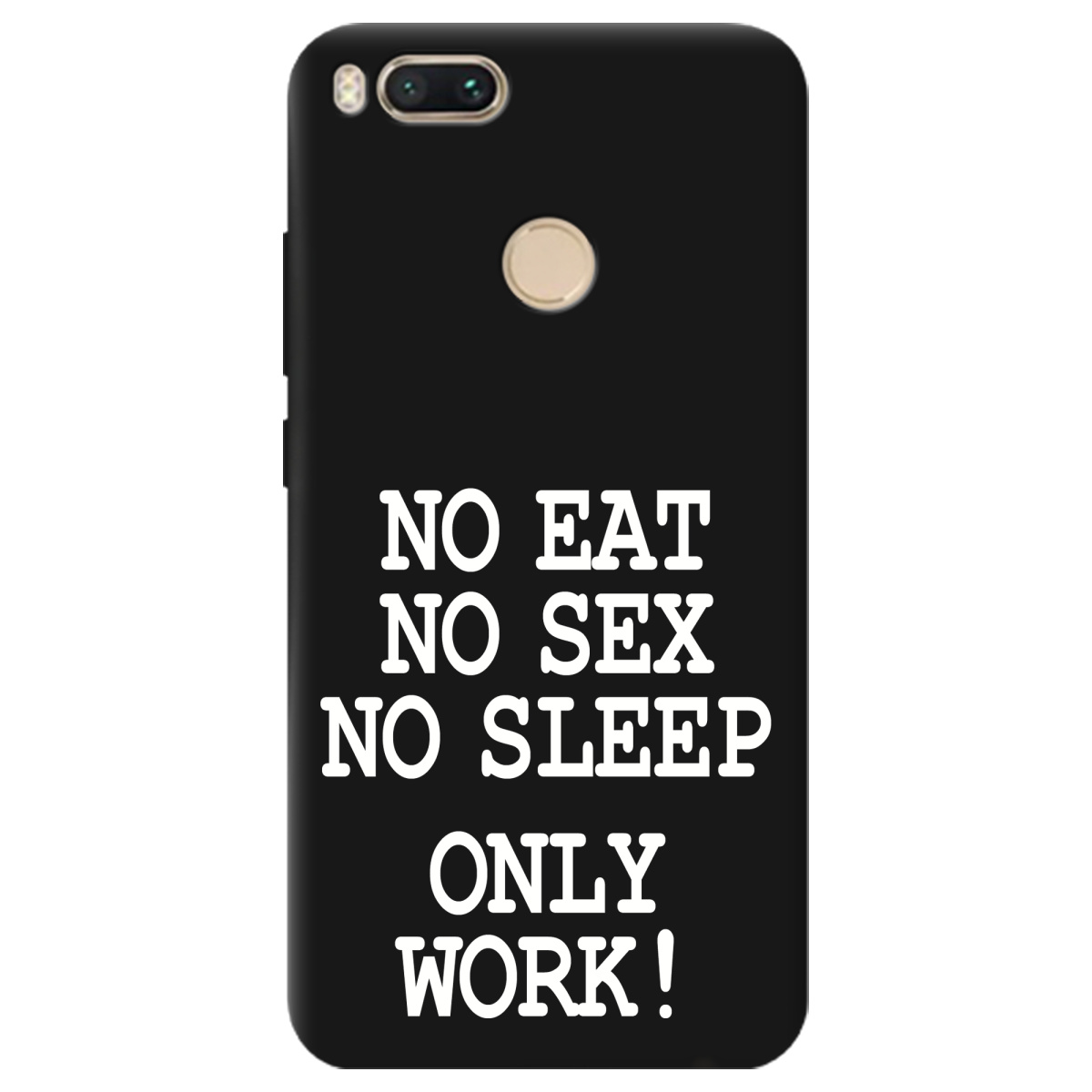 Чехол для Xiaomi Mi A1 черный матовый soft touch Work only - фото 1 - Чехлы для телефонов