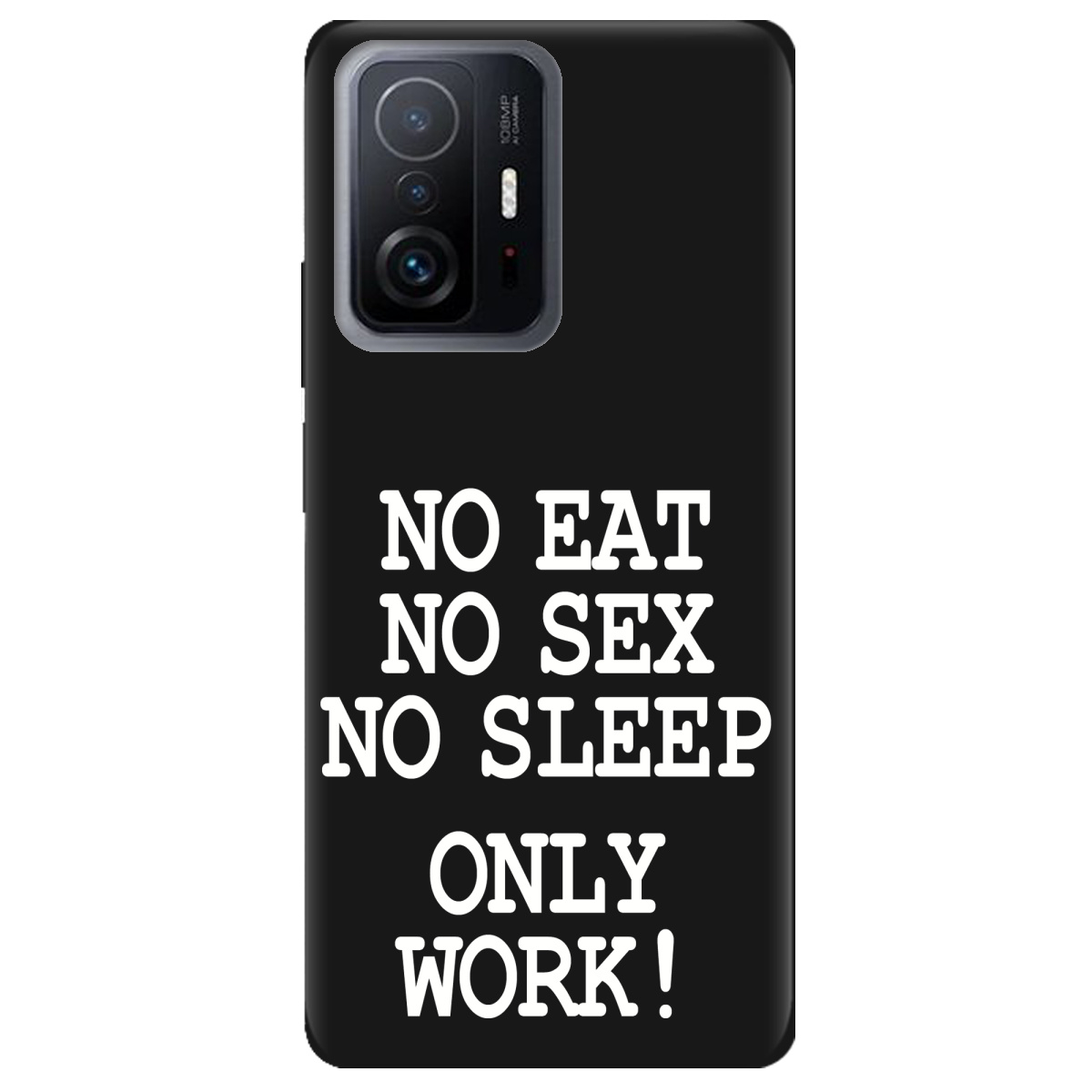 Чехол для Xiaomi 11T черный матовый soft touch Work only - фото 1 - Чехлы для телефонов