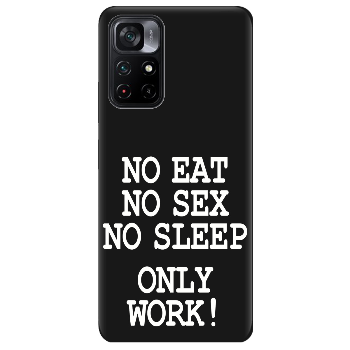 Чехол для Xiaomi Poco M4 Pro 5G черный матовый soft touch Work only - фото 1 - Чехлы для телефонов