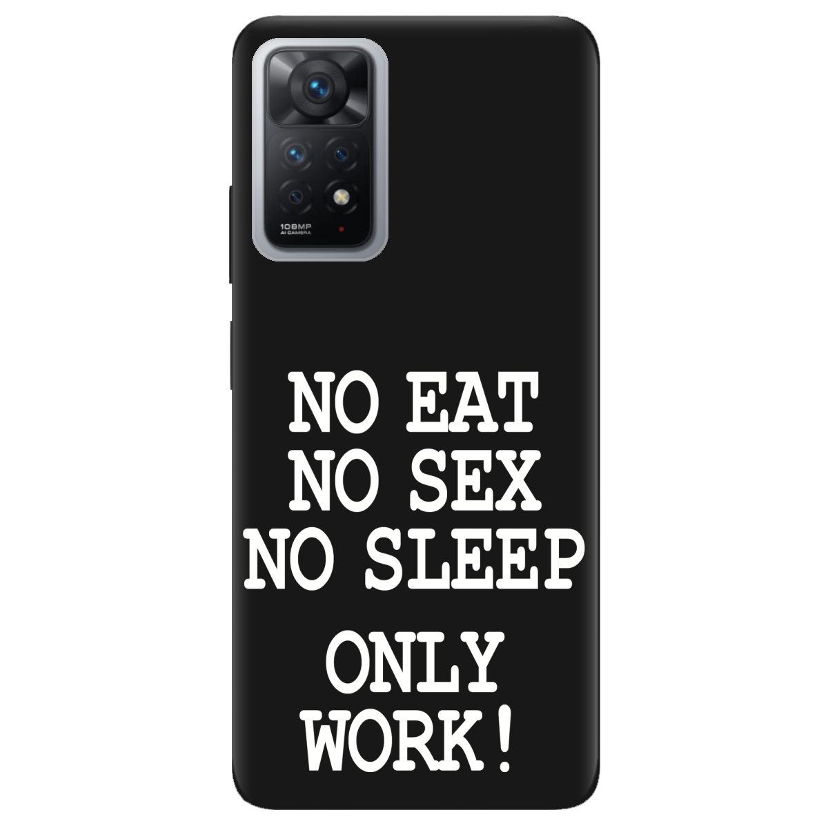 Чохол для Xiaomi Redmi Note 11 Pro чорний матовий soft touch Work only - фото 1 - Чохли для телефонів