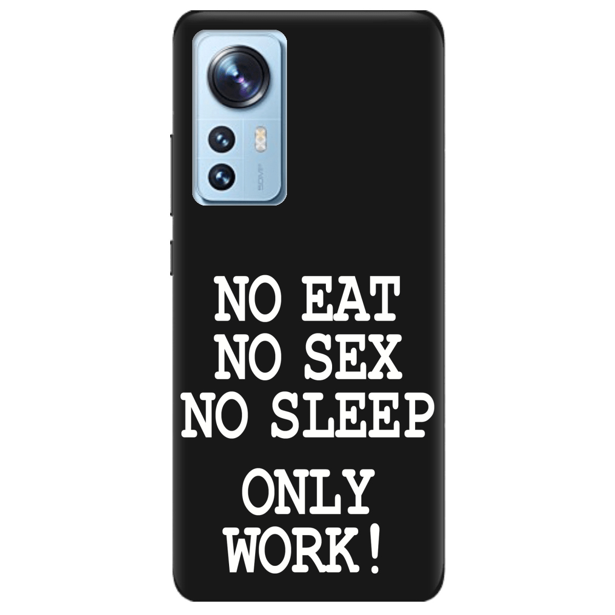 Чохол для Xiaomi 12X чорний матовий soft touch Work only - фото 1 - Чохли для телефонів