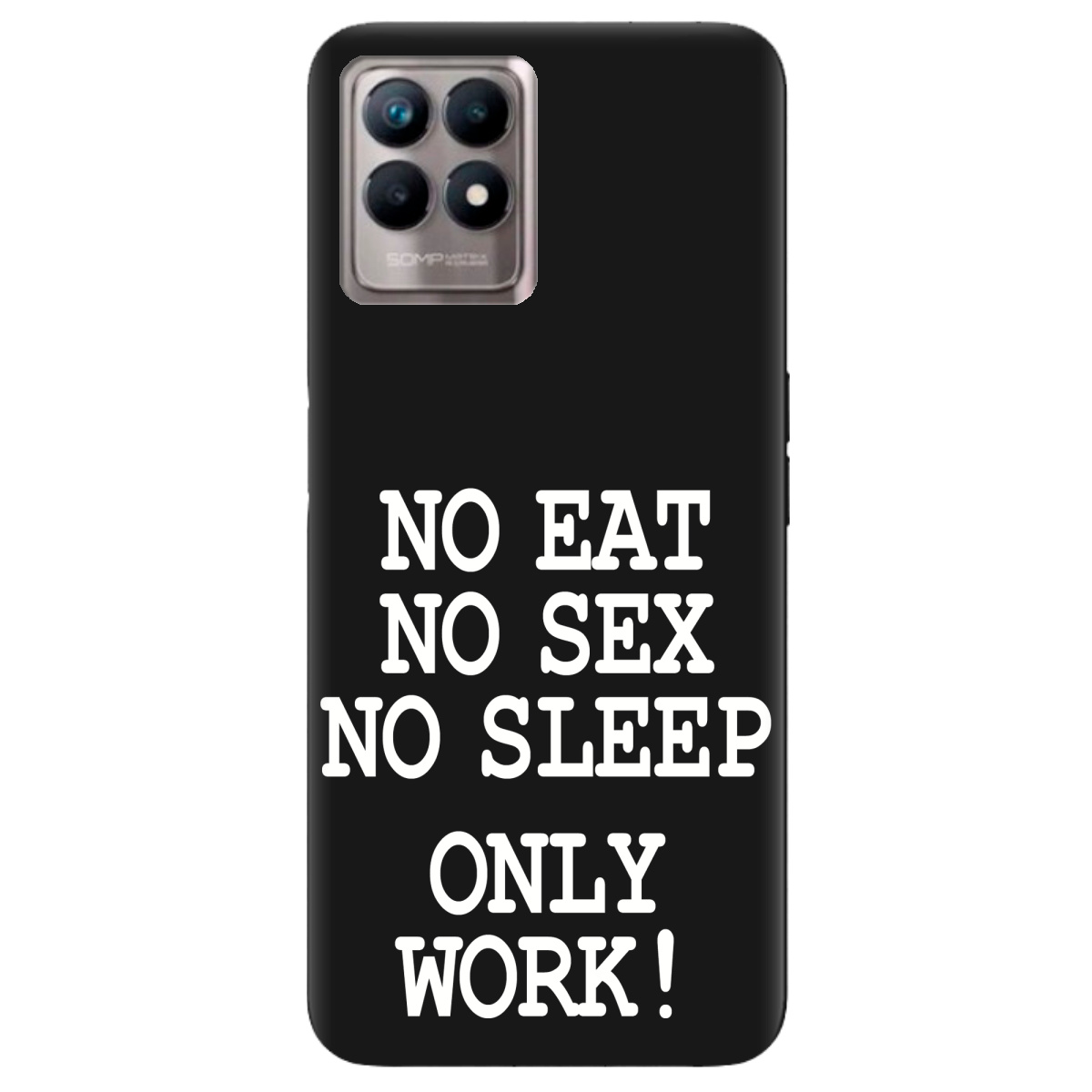 Чехол для Realme 8i черный матовый soft touch Work only - фото 1 - Чехлы для телефонов