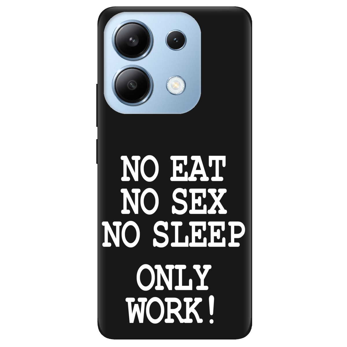 Чехол для Xiaomi Redmi Note 13 4G черный матовый soft touch Work only - фото 1 - Чехлы для телефонов