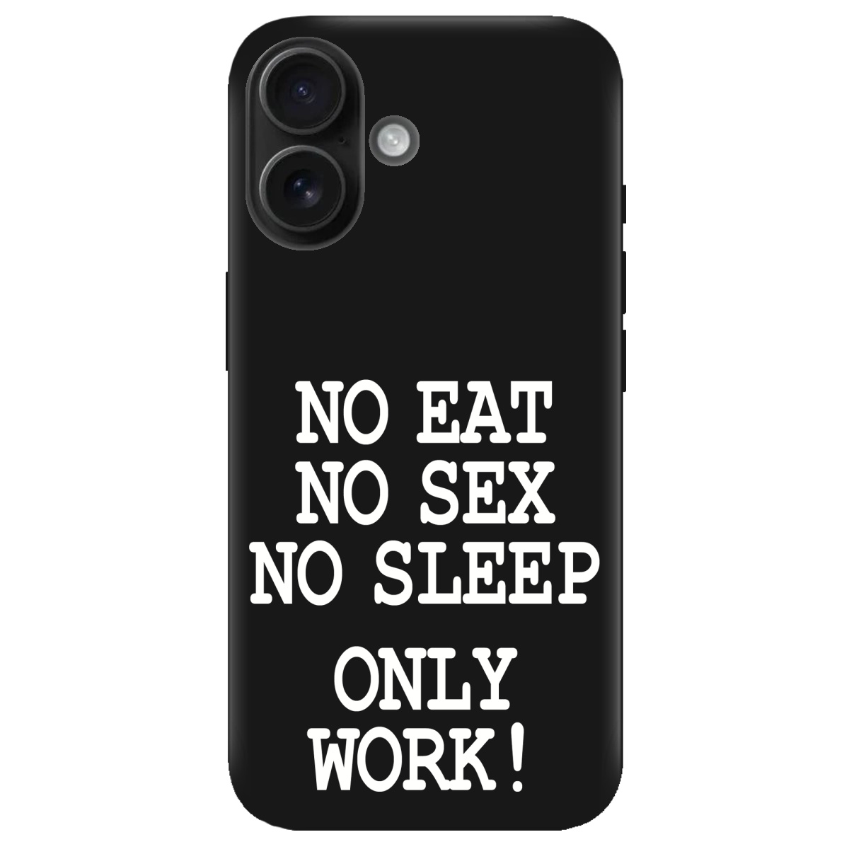 Чохол для Apple iPhone 16 чорний матовий soft touch Work only - фото 1 - Чохли для телефонів