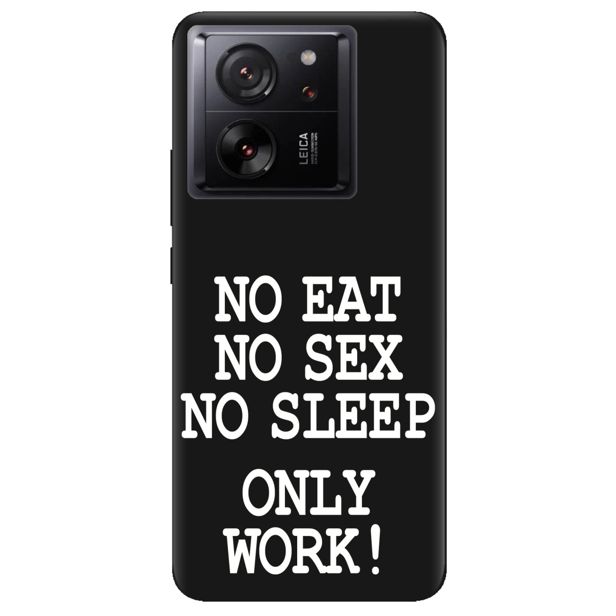 Чехол для Xiaomi 13T черный матовый soft touch Work only - фото 1 - Чехлы для телефонов