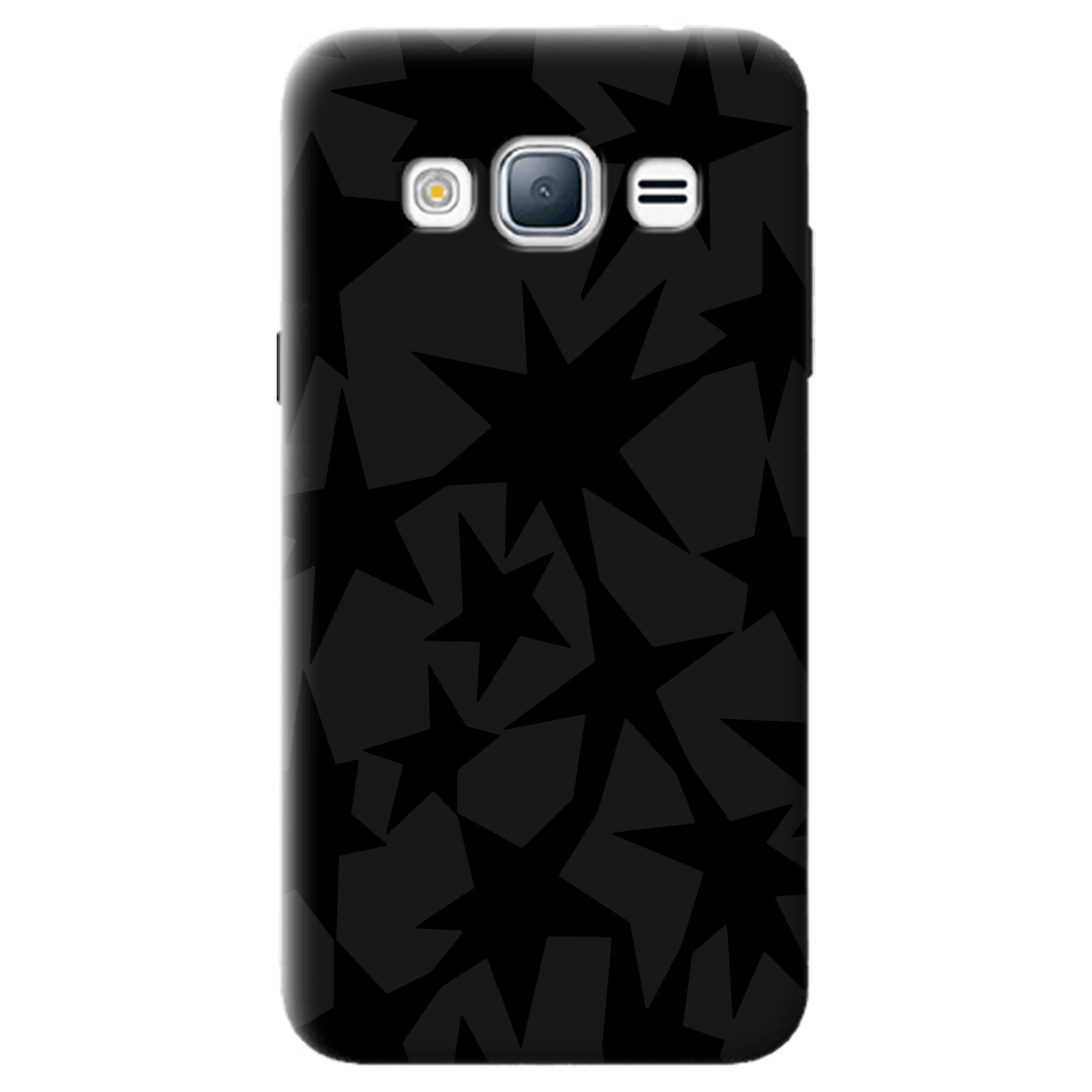 Чехол для Samsung Galaxy J3 2016 черный матовый soft touch Black stars - фото 1 - Чехлы для телефонов