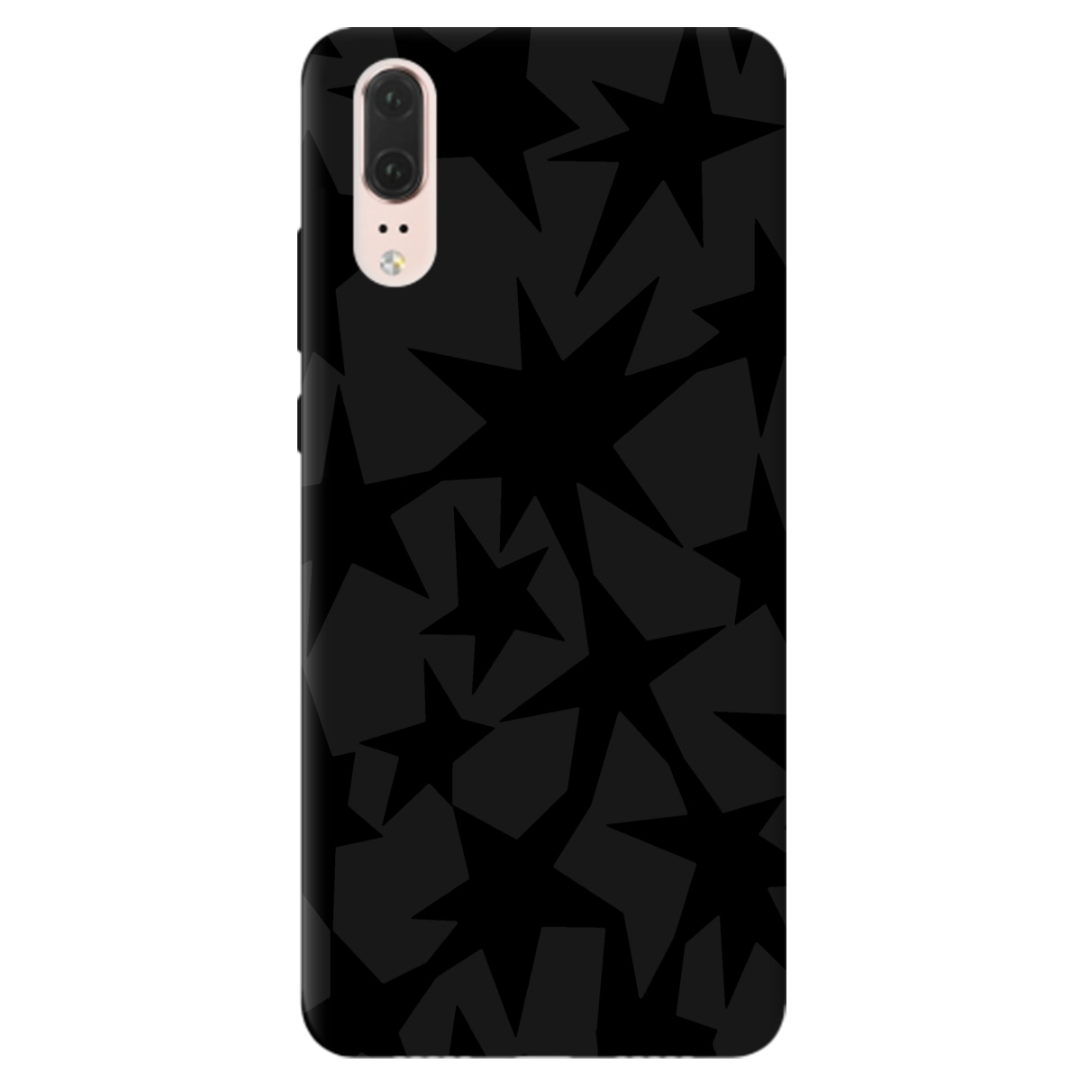 Чохол для Huawei P20 чорний матовий soft touch Black stars - фото 1 - Чохли для телефонів