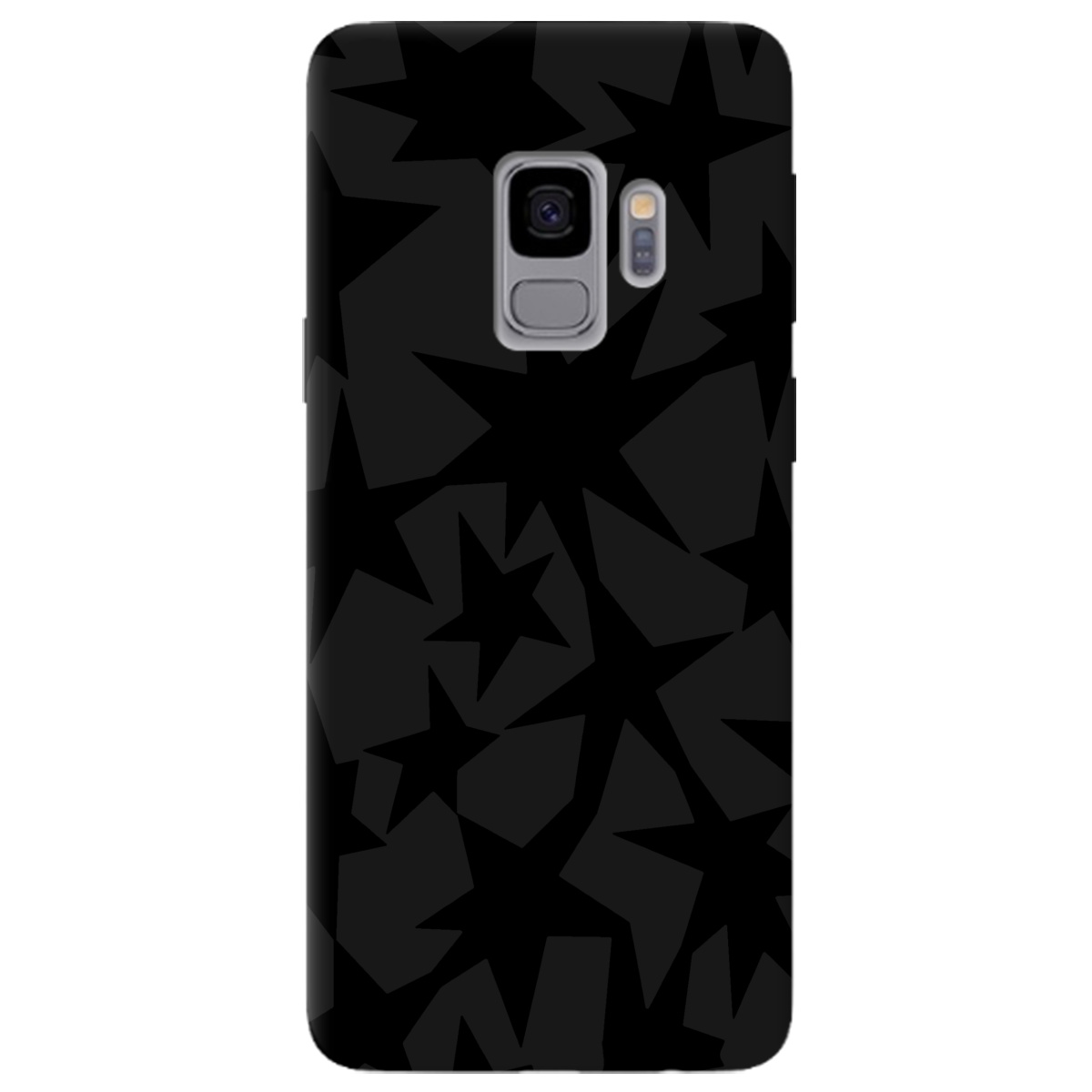 Чехол для Samsung Galaxy S9 черный матовый soft touch Black stars - фото 1 Чехол для Samsung Galaxy S9 черный матовый soft touch Black stars - фото 1 - Чехлы для телефонов