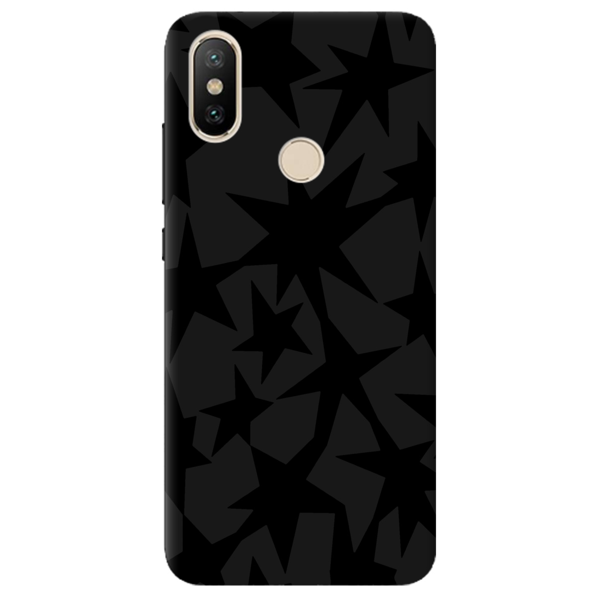 Чехол для Xiaomi Mi A2 Mi 6X черный матовый soft touch Black stars - фото 1 - Чехлы для телефонов