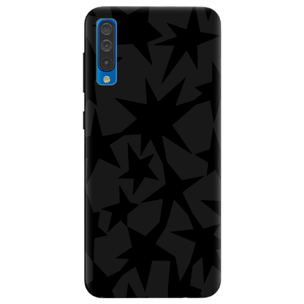 Чехол для Samsung Galaxy A50 черный матовый soft touch Black stars - фото 1 Чехол для Samsung Galaxy A50 черный матовый soft touch Black stars - фото 1 - Чехлы для телефонов