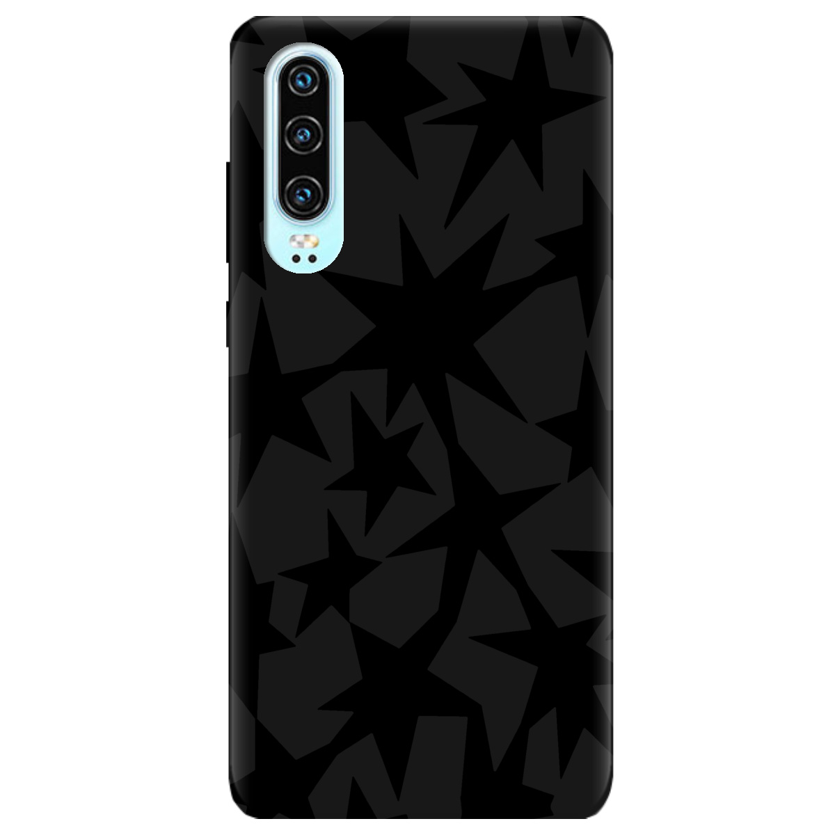 Чехол для Huawei P30 черный матовый soft touch Black stars - фото 1 - Чехлы для телефонов