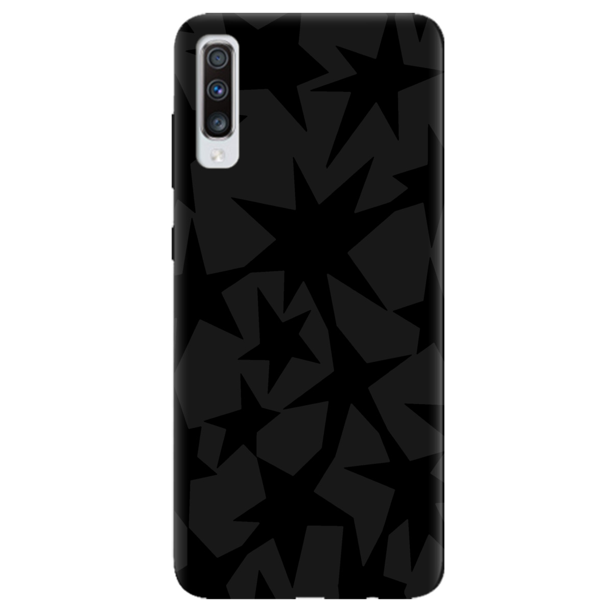 Чехол для Samsung Galaxy A70 черный матовый soft touch Black stars - фото 1 - Чехлы для телефонов