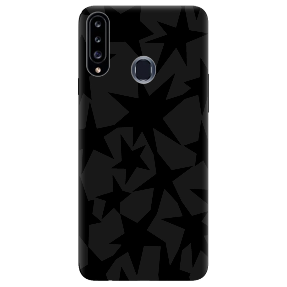 Чехол для Samsung Galaxy A20s черный матовый soft touch Black stars - фото 1 - Чехлы для телефонов