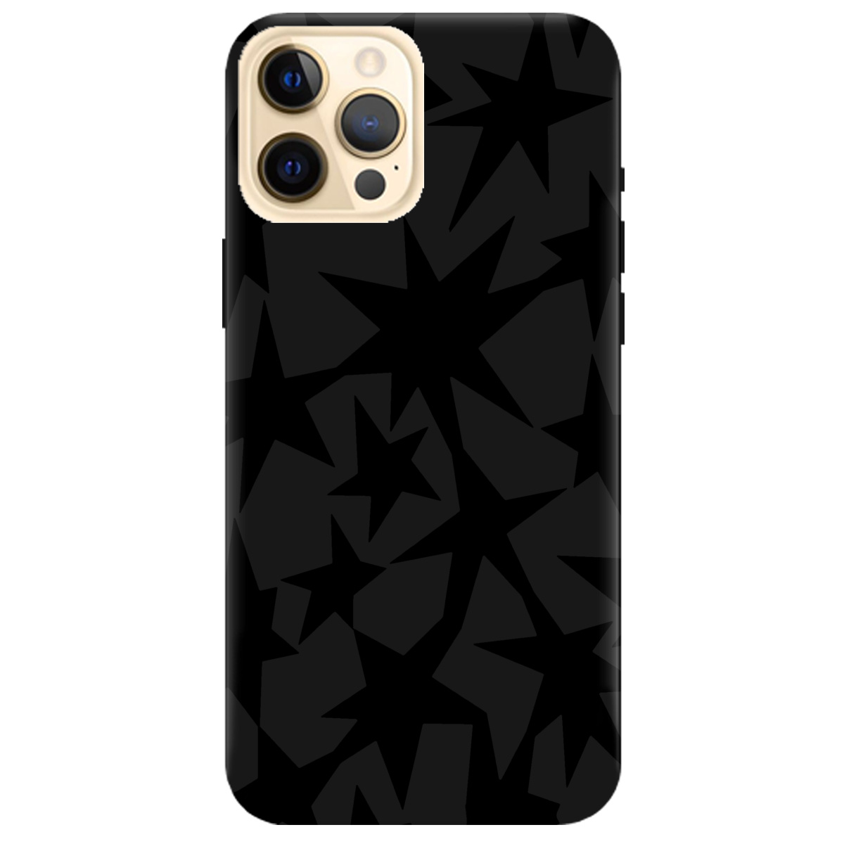 Чохол для Apple iPhone 12 Pro чорний матовий soft touch Black stars - фото 1 Чохол для Apple iPhone 12 Pro чорний матовий soft touch Black stars - фото 1 - Чохли для телефонів