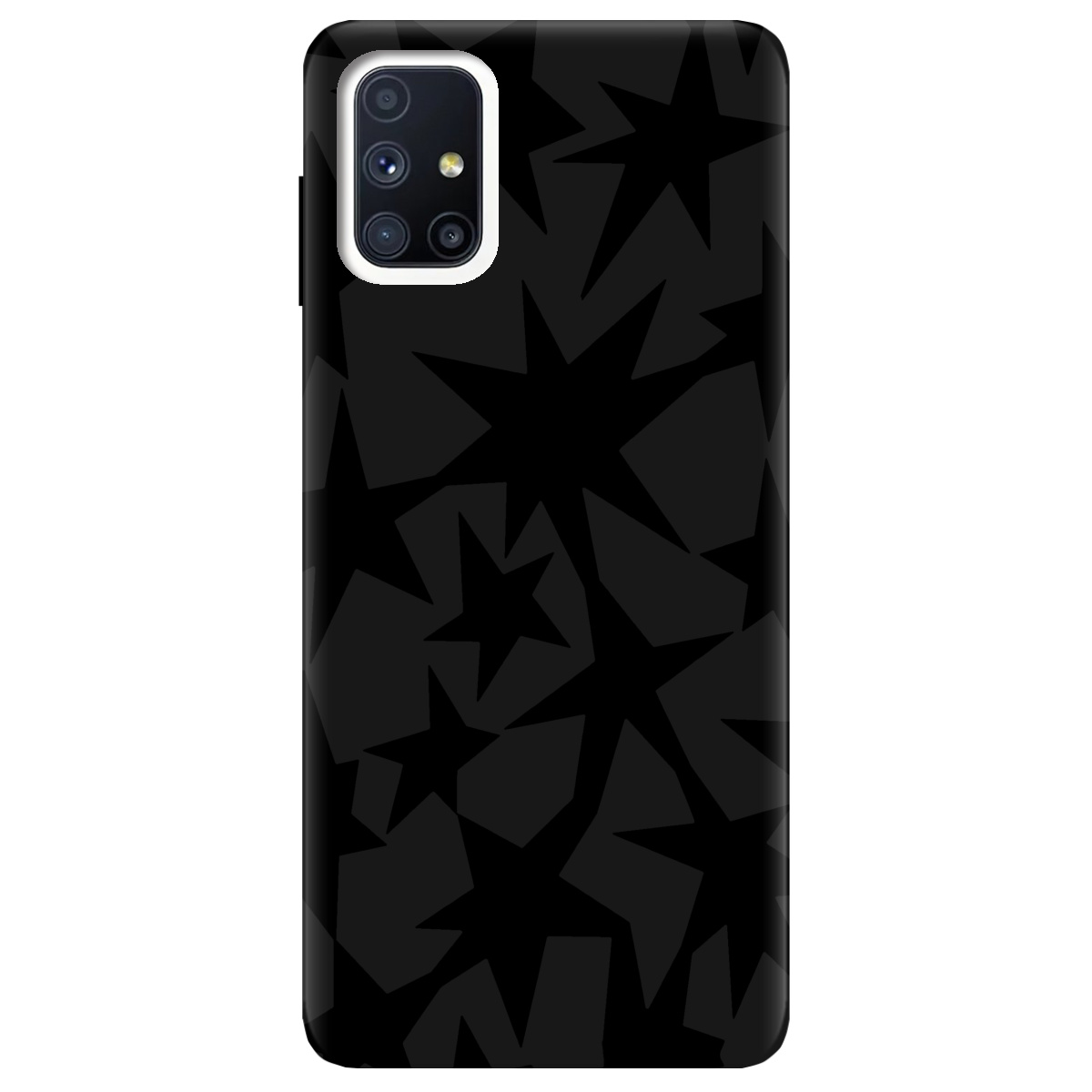 Чехол для Samsung Galaxy M51 черный матовый soft touch Black stars - фото 1 - Чехлы для телефонов