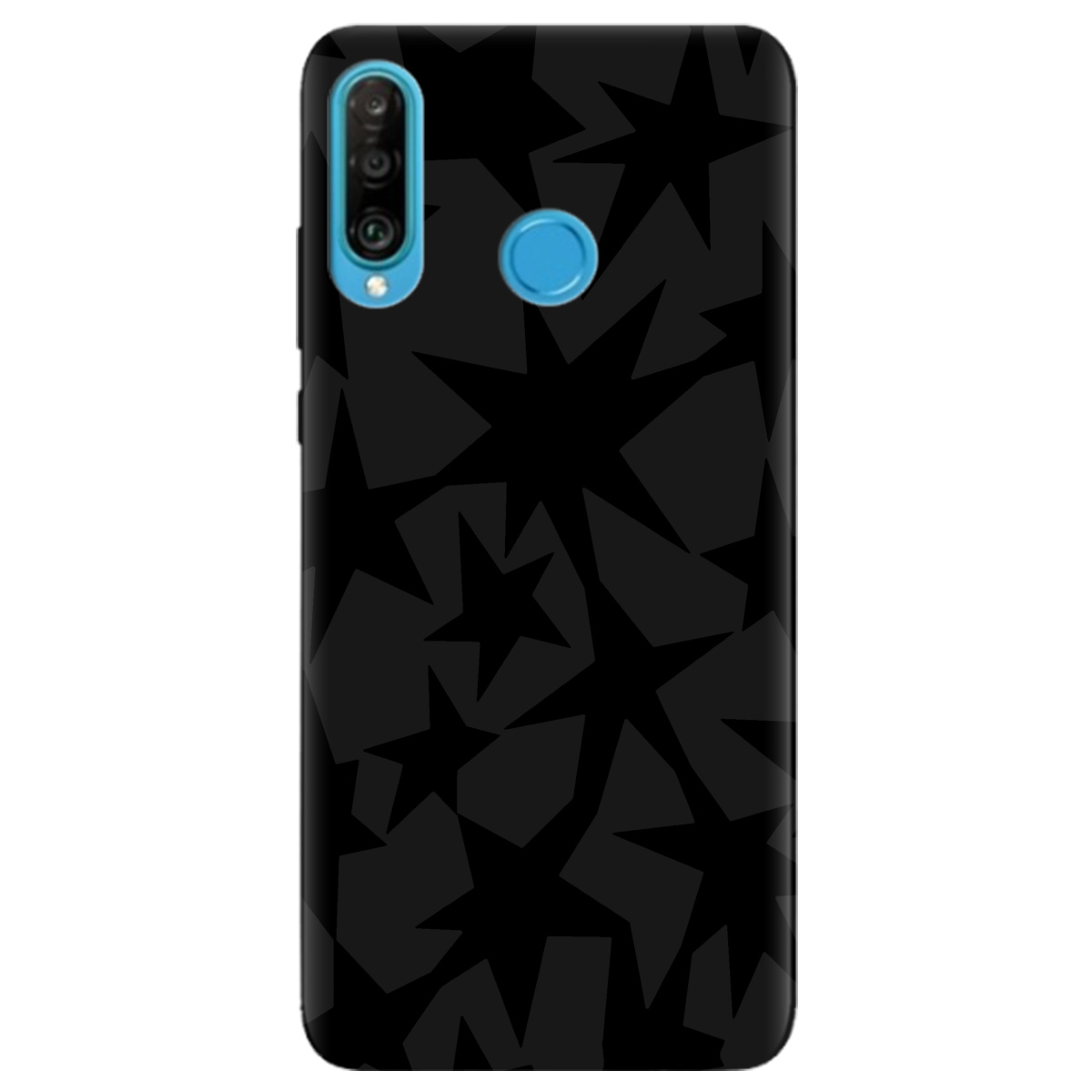Чохол для Huawei P30 Lite чорний матовий soft touch Black stars - фото 1 - Чохли для телефонів