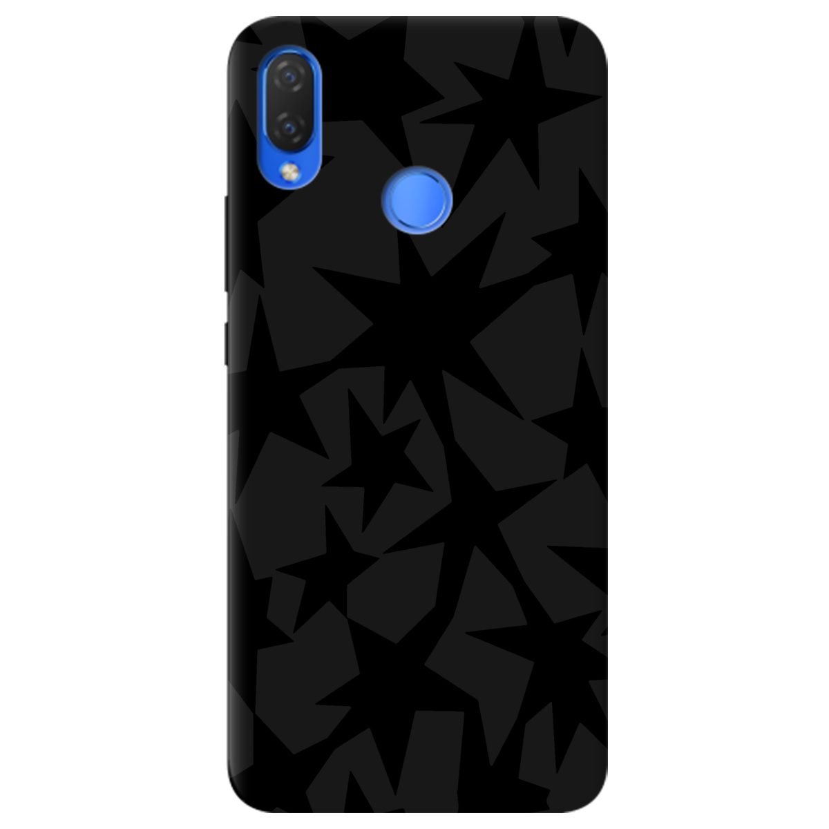Чехол для Huawei P Smart Plus черный матовый soft touch Black stars - фото 1 Чехол для Huawei P Smart Plus черный матовый soft touch Black stars - фото 1 - Чехлы для телефонов