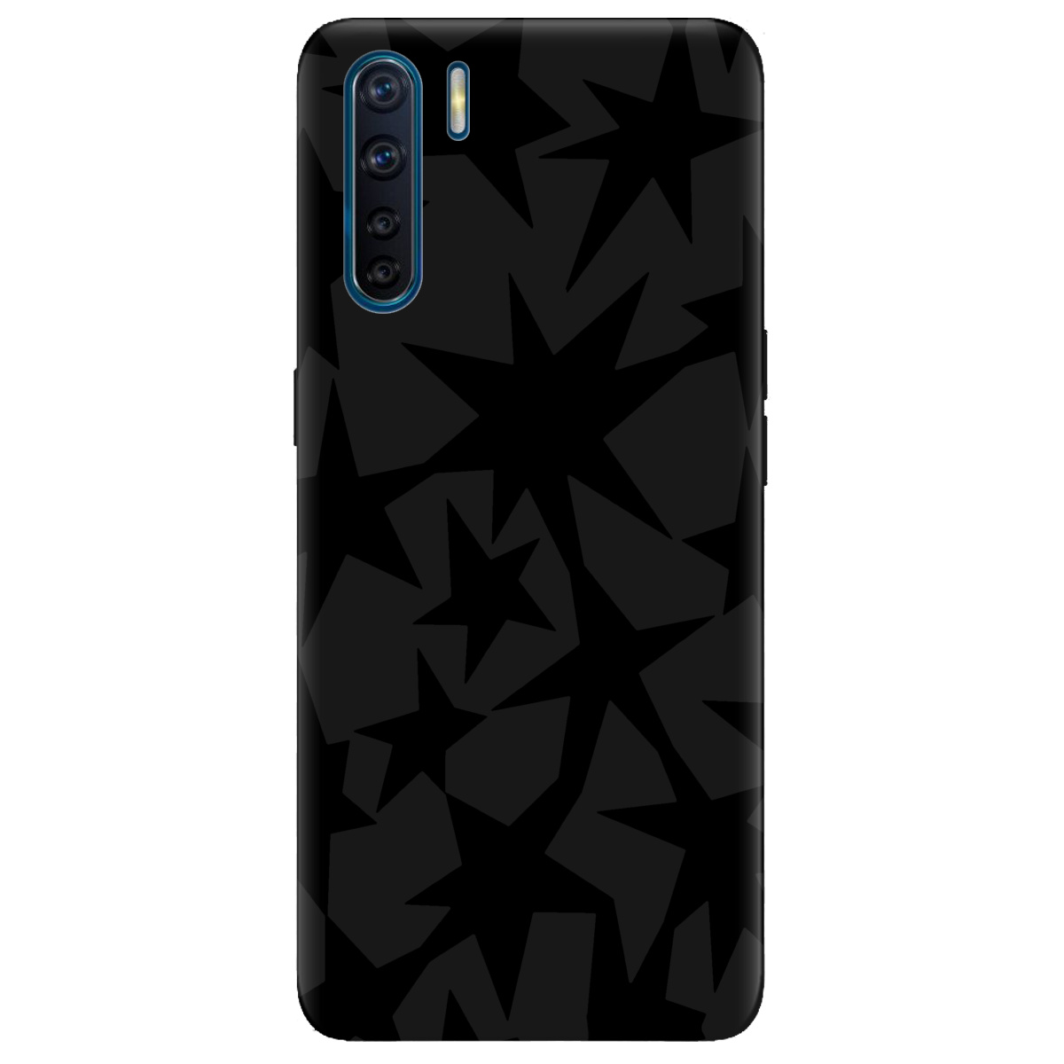 Чехол для Oppo Reno 3 черный матовый soft touch Black stars - фото 1 - Чехлы для телефонов