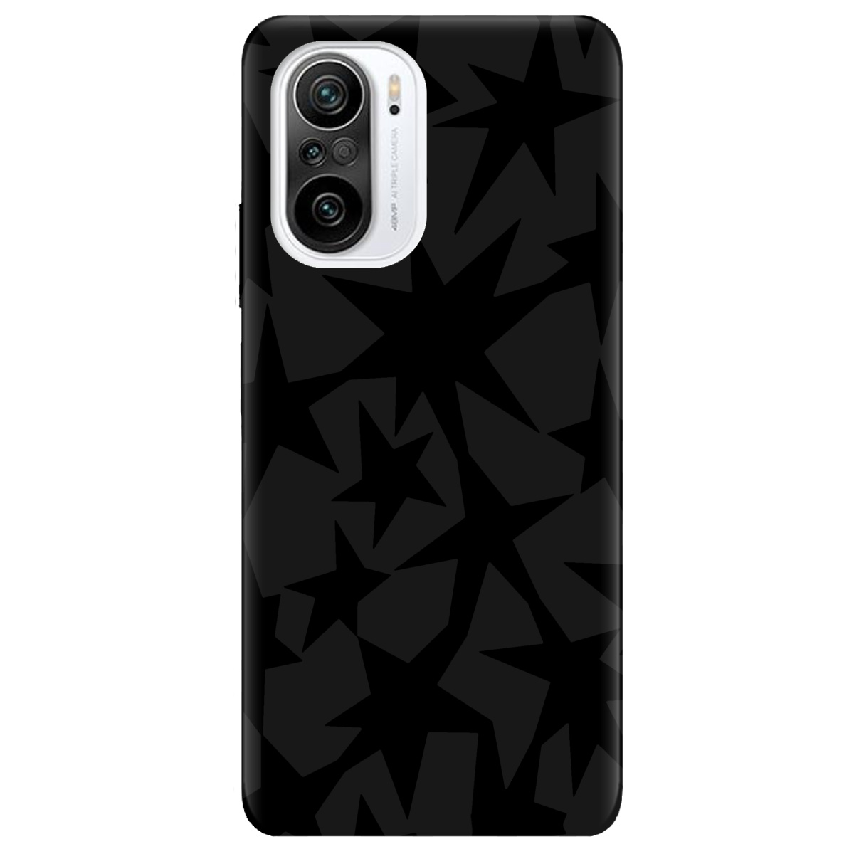 Чохол для Xiaomi Poco F3 чорний матовий soft touch Black stars - фото 1 - Чохли для телефонів