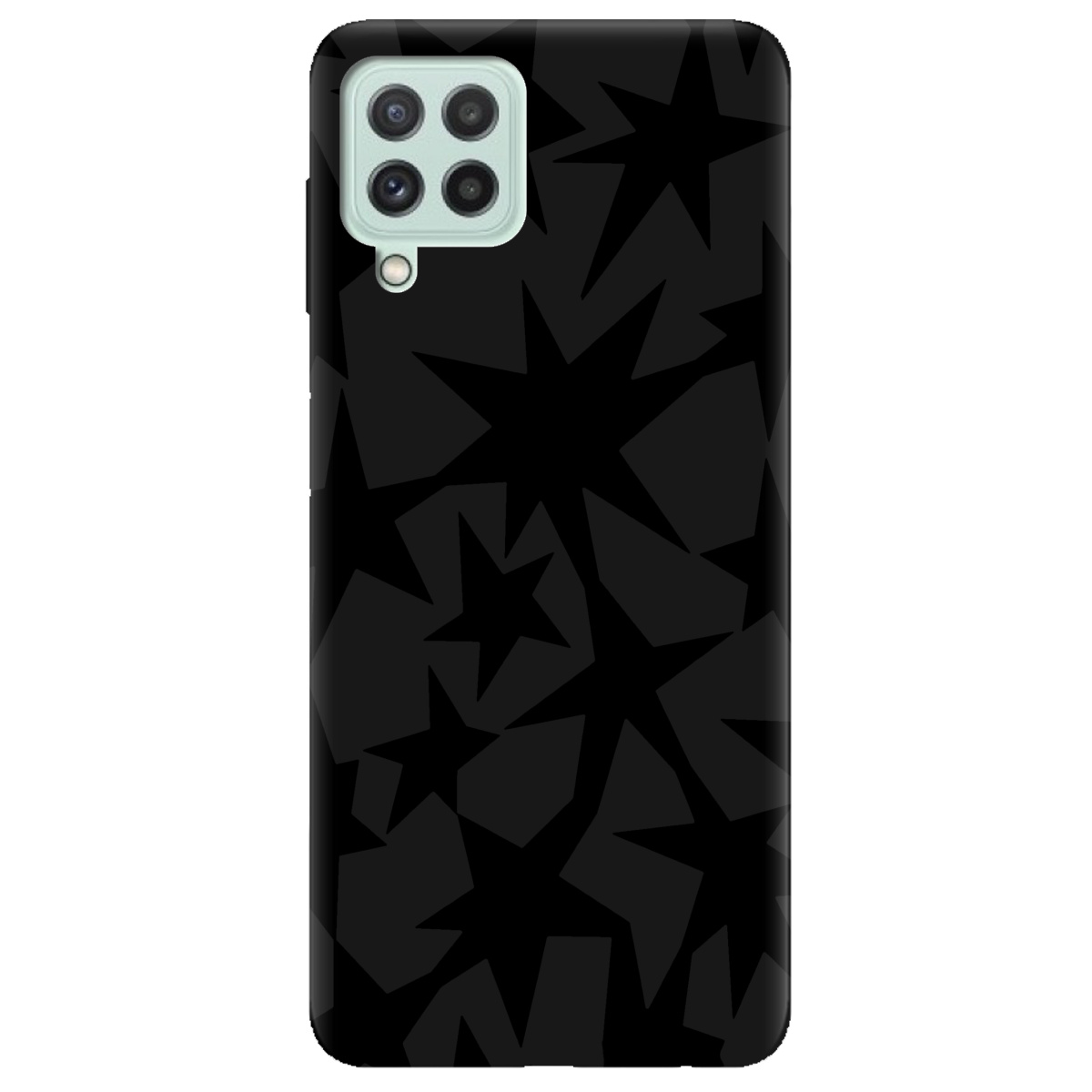 Чохол для Samsung Galaxy M32 чорний матовий soft touch Black stars - фото 1 Чохол для Samsung Galaxy M32 чорний матовий soft touch Black stars - фото 1 - Чохли для телефонів