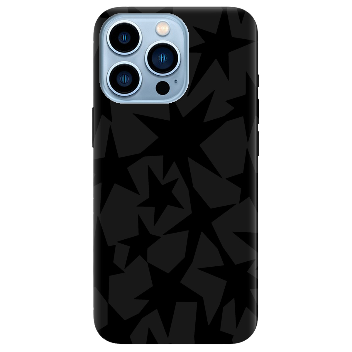 Чохол для Apple iPhone 13 Pro Max чорний матовий soft touch Black stars - фото 1 - Чохли для телефонів