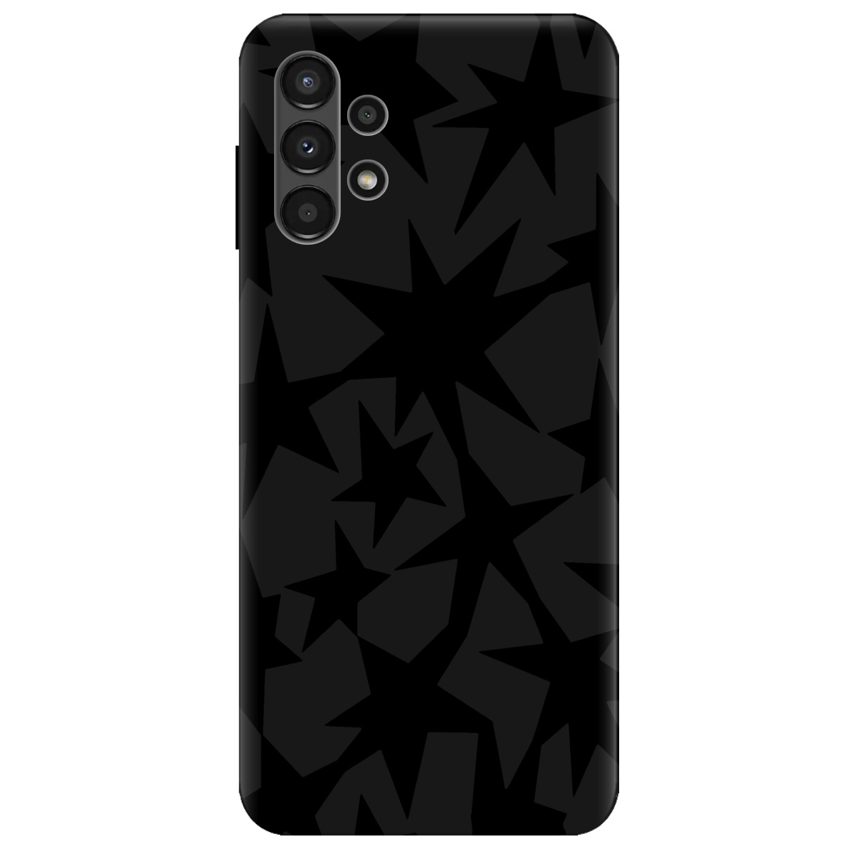 Чохол для Samsung Galaxy A13 4G чорний матовий soft touch Black stars - фото 1 Чохол для Samsung Galaxy A13 4G чорний матовий soft touch Black stars - фото 1 - Чохли для телефонів