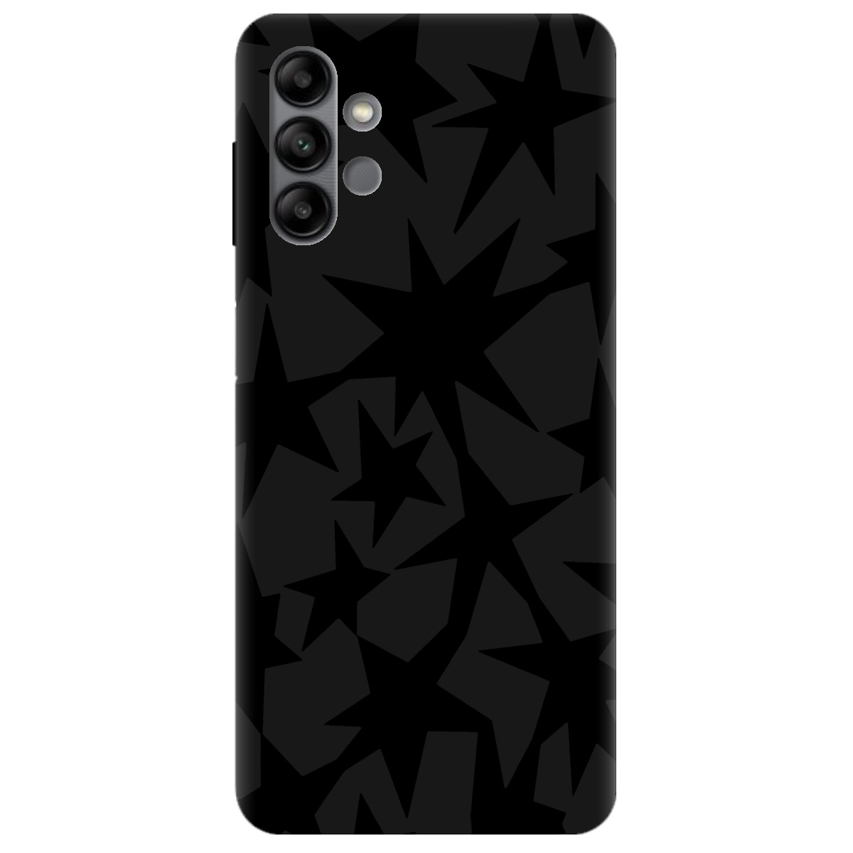 Чехол для Samsung Galaxy A04s черный матовый soft touch Black stars - фото 1 Чехол для Samsung Galaxy A04s черный матовый soft touch Black stars - фото 1 - Чехлы для телефонов