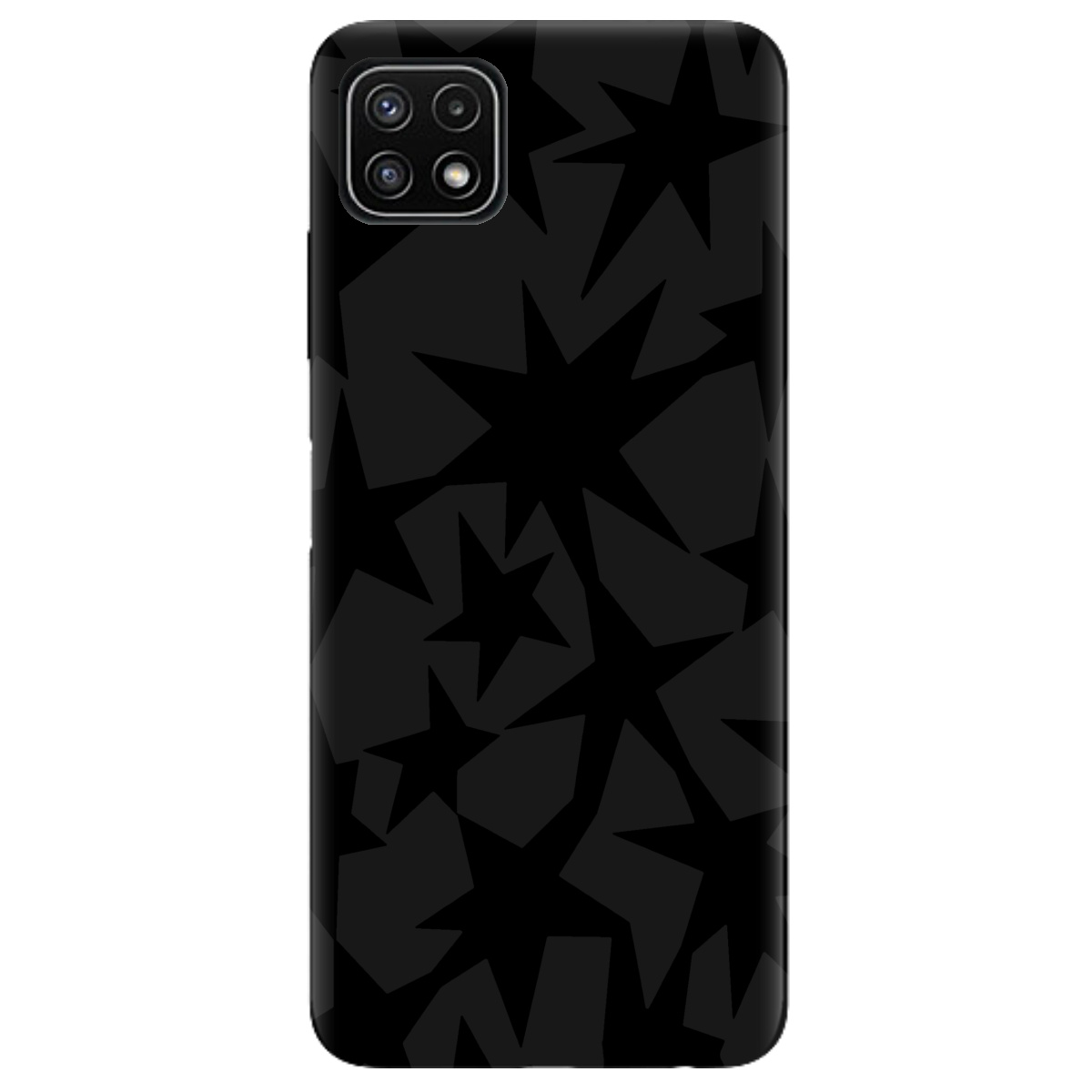 Чехол для Samsung Galaxy A22 5G черный матовый soft touch Black stars - фото 1 - Чехлы для телефонов