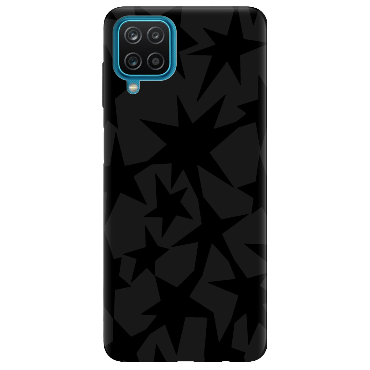 Чехол для Samsung Galaxy A12 5G черный матовый soft touch Black stars - фото 1 Чехол для Samsung Galaxy A12 5G черный матовый soft touch Black stars - фото 1 - Чехлы для телефонов