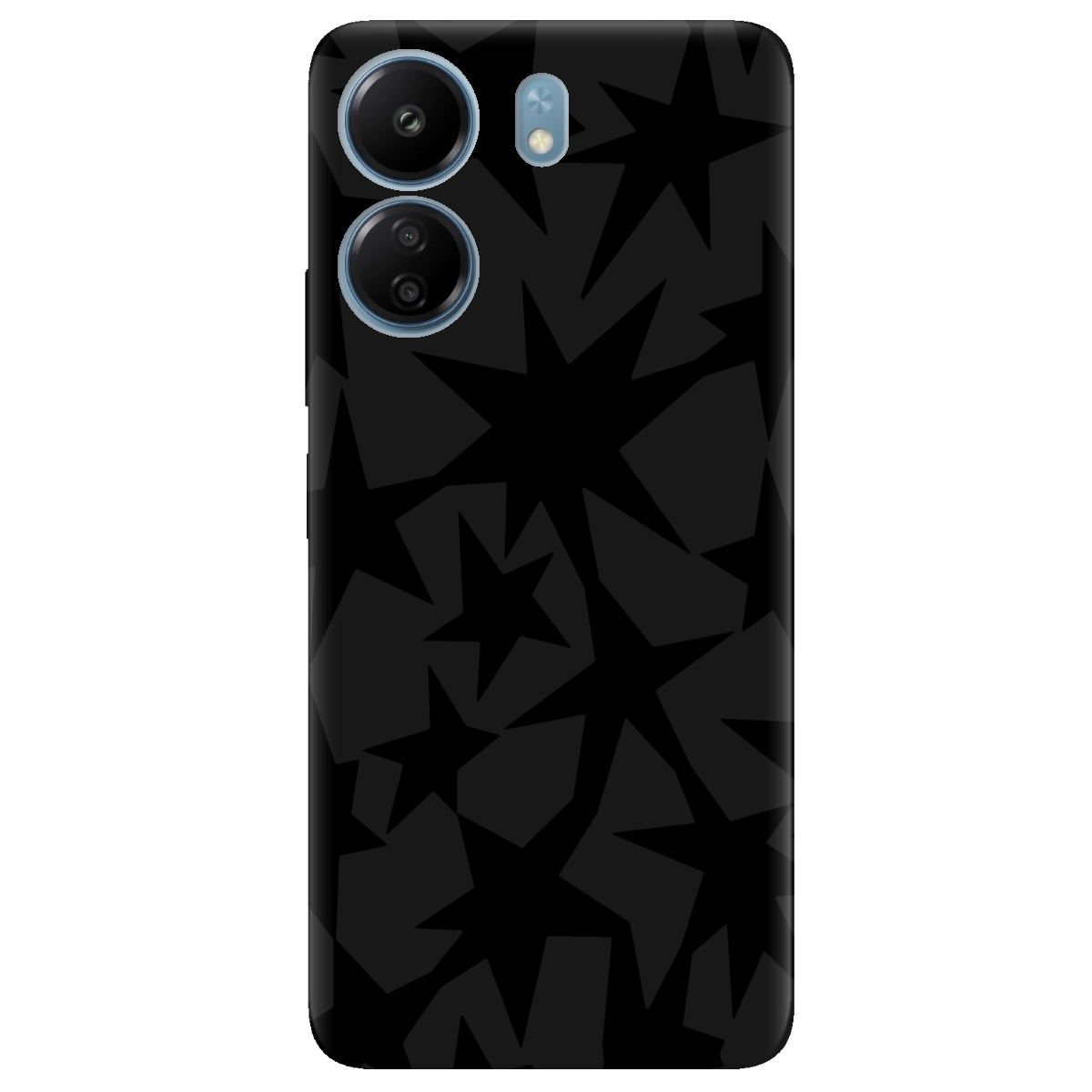 Чохол для Xiaomi Poco C65 чорний матовий soft touch Black stars - фото 1 Чохол для Xiaomi Poco C65 чорний матовий soft touch Black stars - фото 1 - Чохли для телефонів