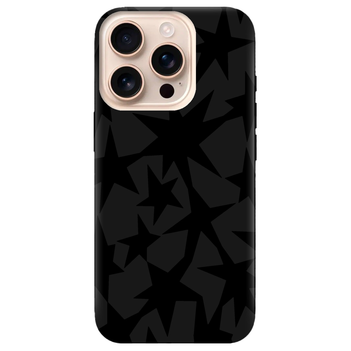 Чохол для Apple iPhone 16 Pro Max чорний матовий soft touch Black stars - фото 1 - Чохли для телефонів