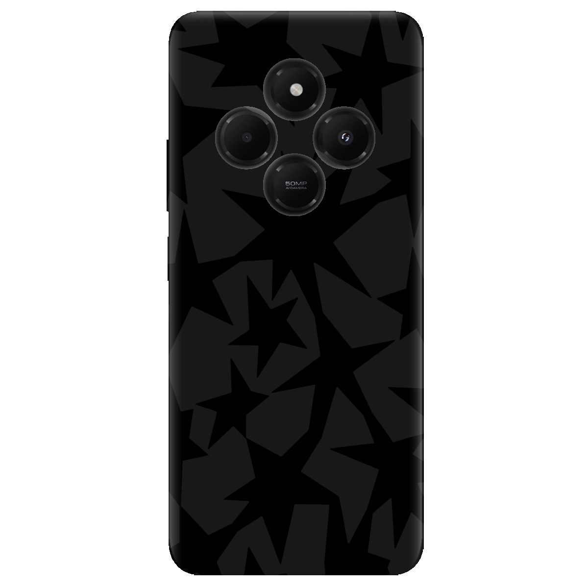 Чехол для Xiaomi Redmi 14C черный матовый soft touch Black stars - фото 1 - Чехлы для телефонов