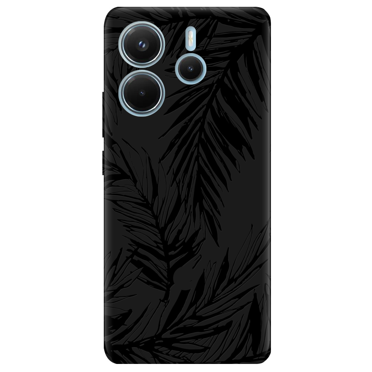 Чехол для Xiaomi Redmi Note 14 4G черный матовый soft touch Tropics - фото 1 - Чехлы для телефонов