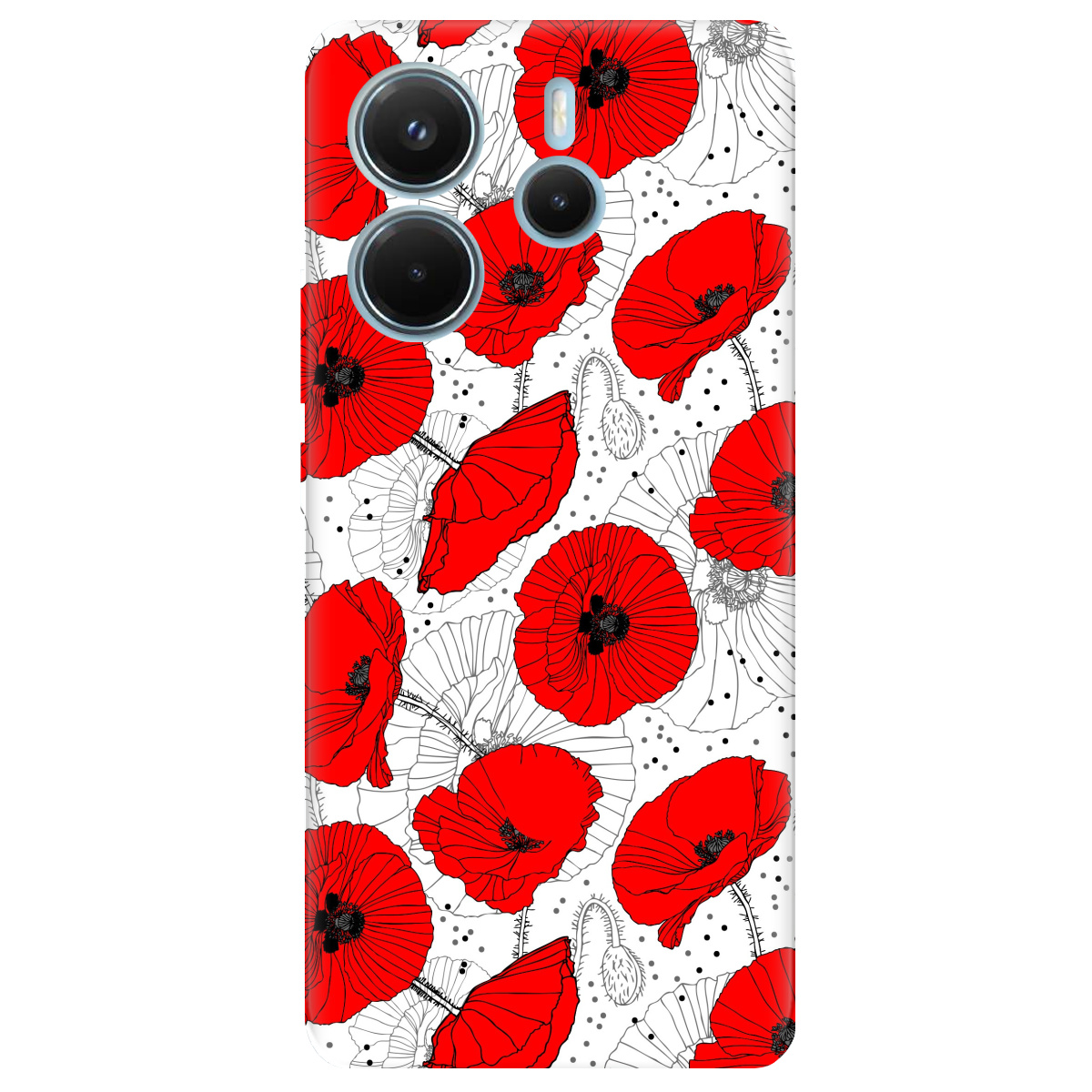 Чехол для Xiaomi Redmi Note 14 4G Red flower - фото 1 - Чехлы для телефонов