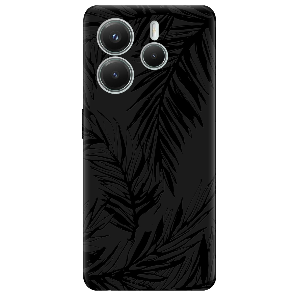 Чехол для Xiaomi Redmi Note 14 5G черный матовый soft touch Tropics - фото 1 - Чехлы для телефонов