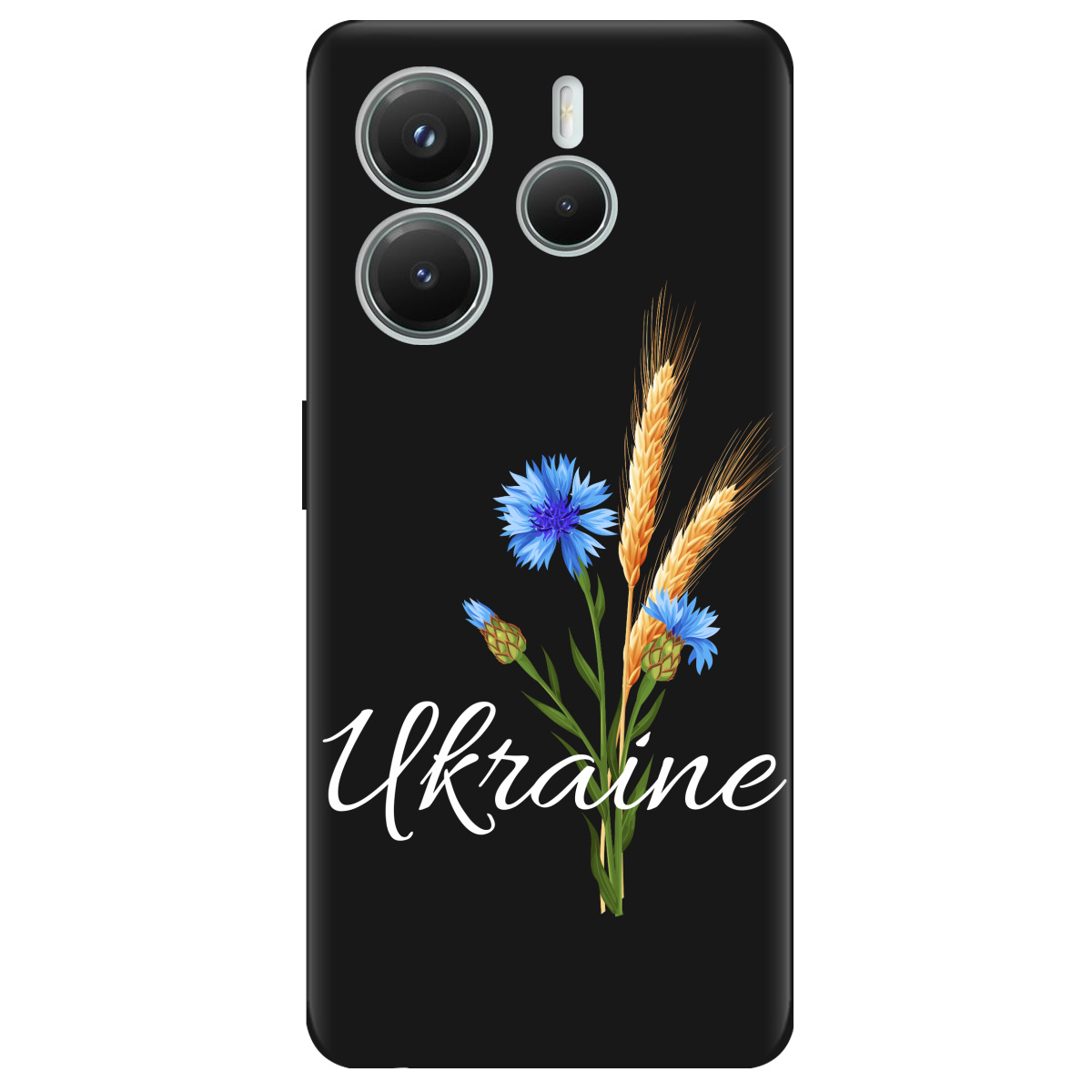 Чехол для Xiaomi Redmi Note 14 5G черный матовый soft touch Незалежна Україна - фото 1 - Чехлы для телефонов