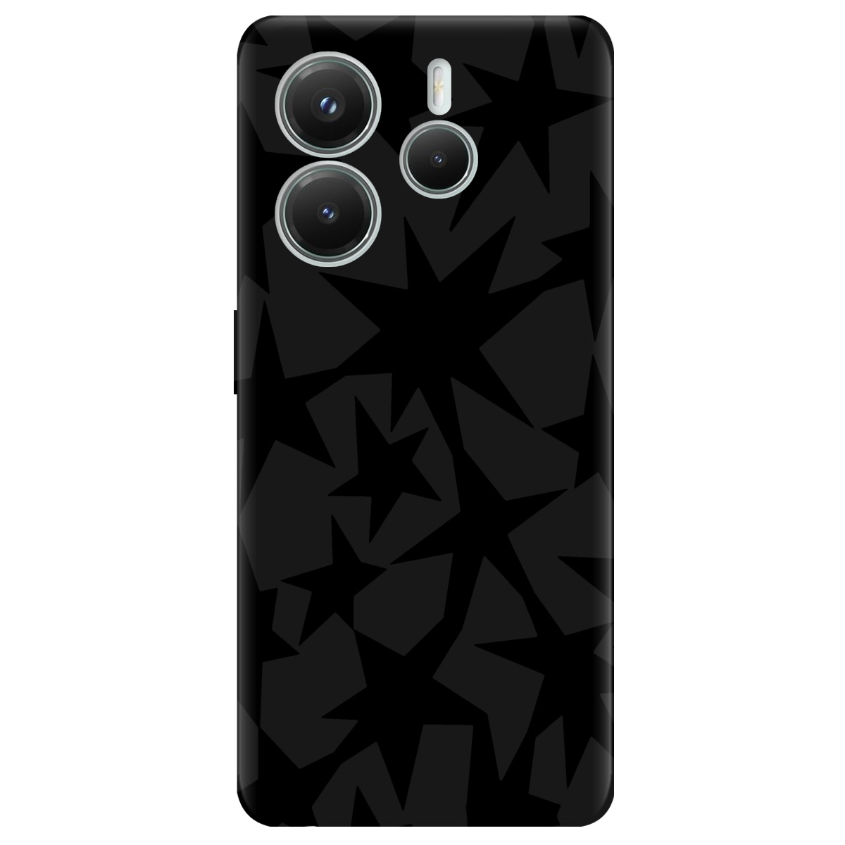 Чехол для Xiaomi Redmi Note 14 5G черный матовый soft touch Black stars - фото 1 - Чехлы для телефонов