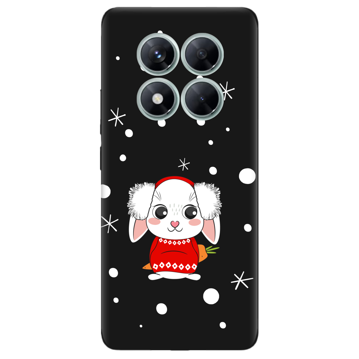 Чехол для Xiaomi Redmi Note 14 Pro 5G черный матовый soft touch My bunny - фото 1 - Чехлы для телефонов