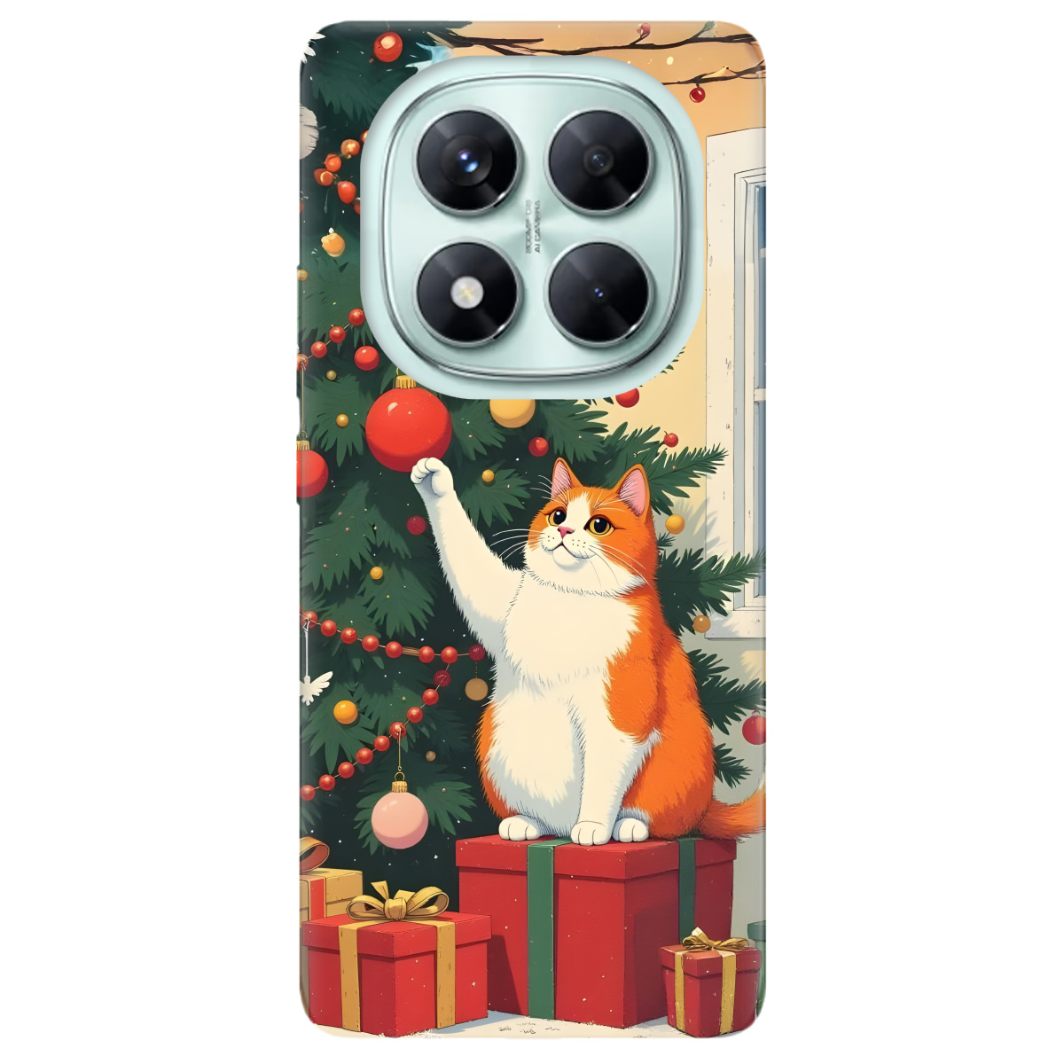 Чохол для Xiaomi Redmi Note 14 Pro 5G Christmas Cat - фото 1 Чохол для Xiaomi Redmi Note 14 Pro 5G Christmas Cat - фото 1 - Чохли для телефонів