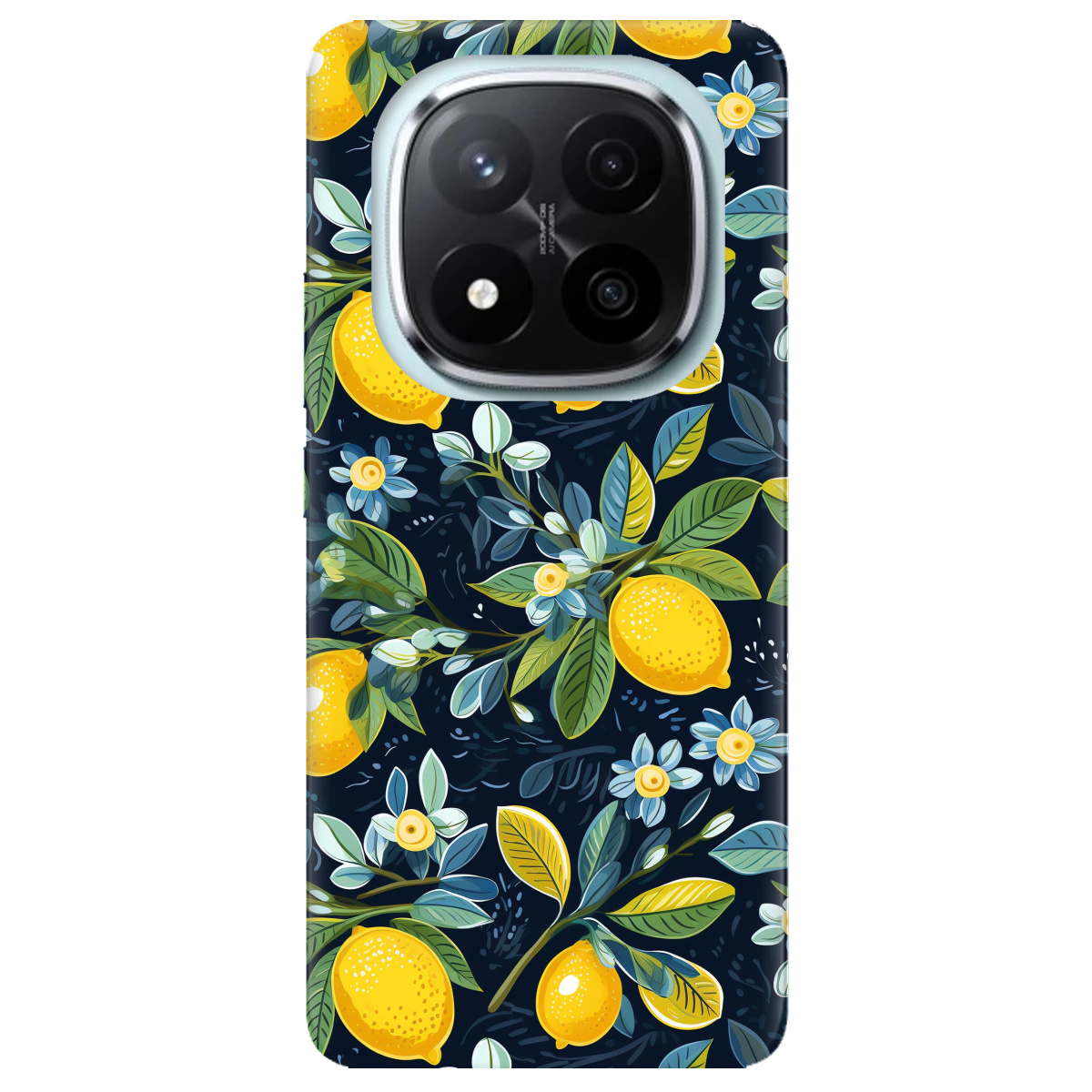 Чехол для Xiaomi Redmi Note 14 Pro + 5G Lemon with flower - фото 1 - Чехлы для телефонов