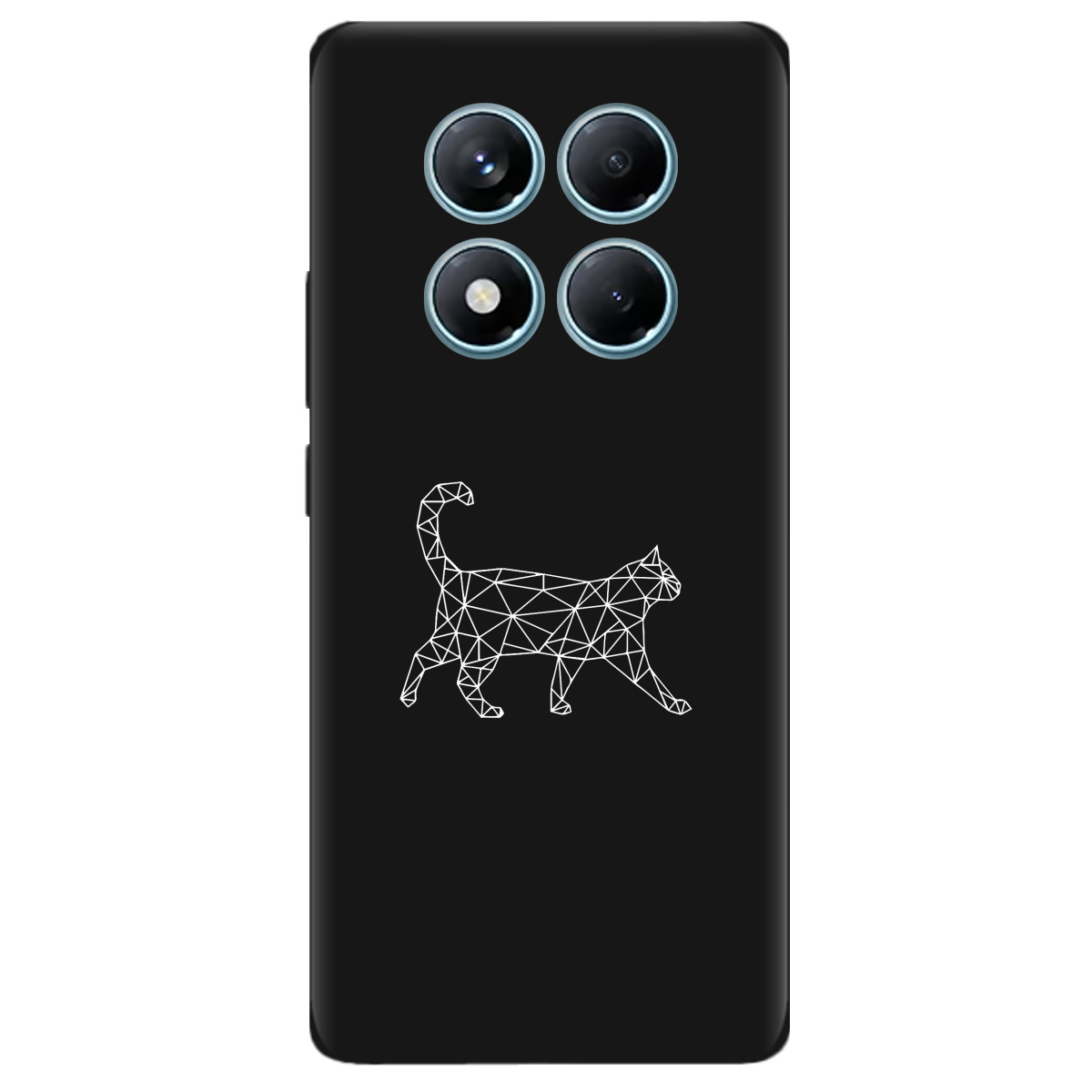 Чохол для Xiaomi Redmi Note 14 Pro 4G чорний матовий soft touch White cat - фото 1 - Чохли для телефонів