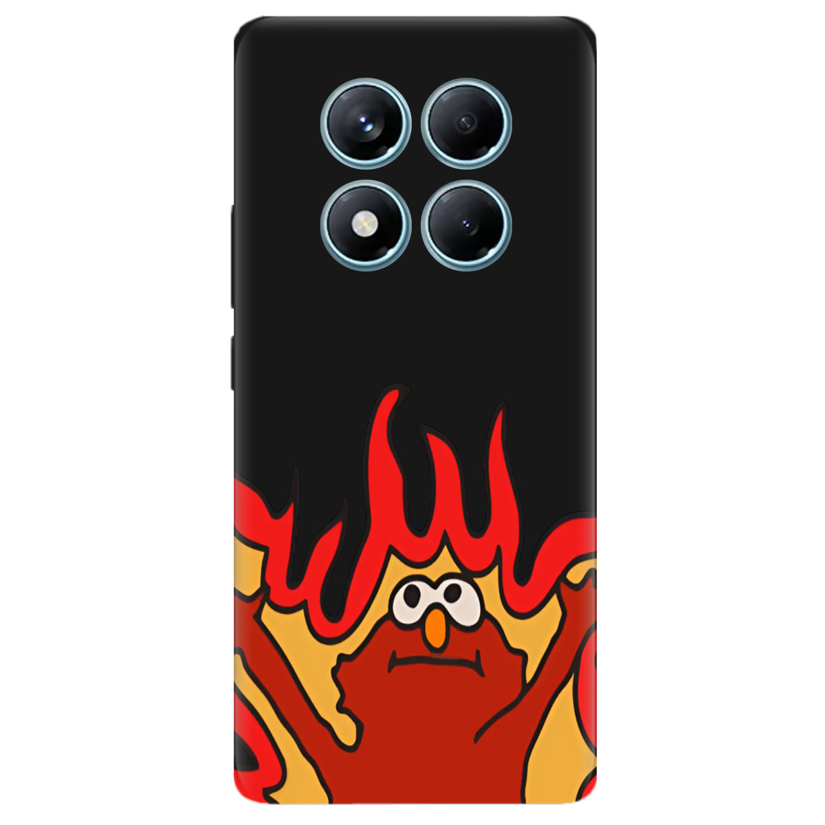 Чехол для Xiaomi Redmi Note 14 Pro 4G черный матовый soft touch Хаос у вогні - фото 1 Чехол для Xiaomi Redmi Note 14 Pro 4G черный матовый soft touch Хаос у вогні - фото 1 - Чехлы для телефонов