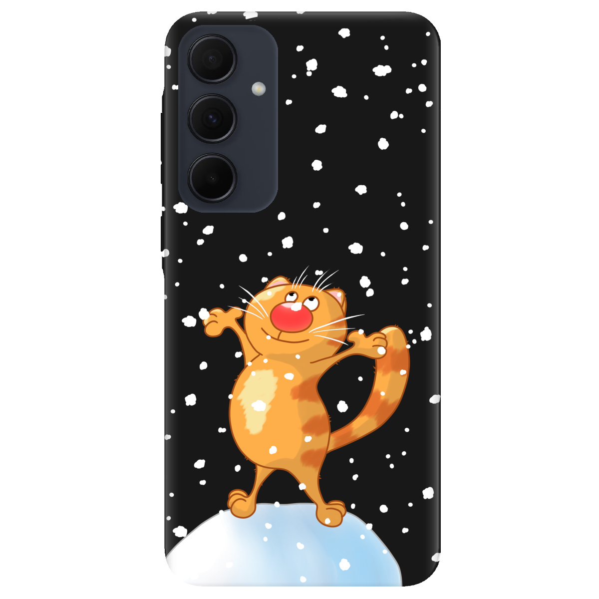 Чехол для Samsung Galaxy A35 черный матовый soft touch Be Happy - фото 1 - Чехлы для телефонов