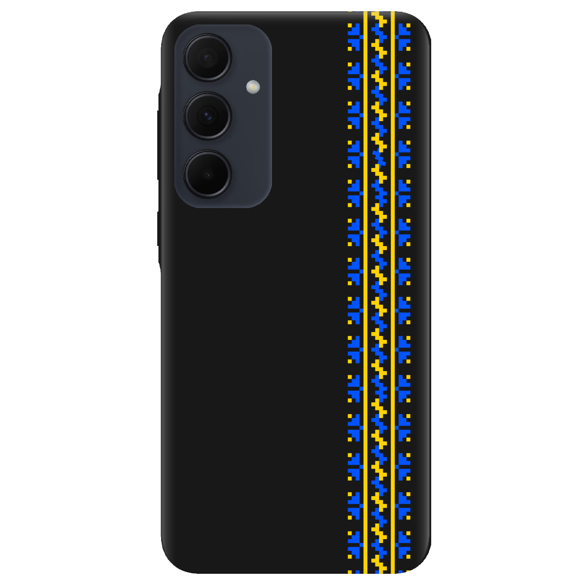 Чохол для Samsung Galaxy A35 чорний матовий soft touch Embroidery - фото 1 Чохол для Samsung Galaxy A35 чорний матовий soft touch Embroidery - фото 1 - Чохли для телефонів